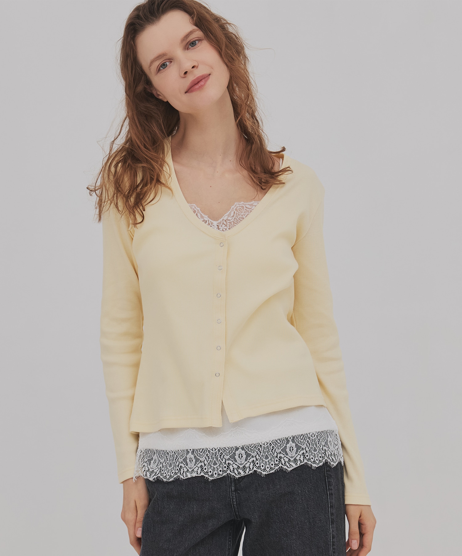 リングドットVネックトップス