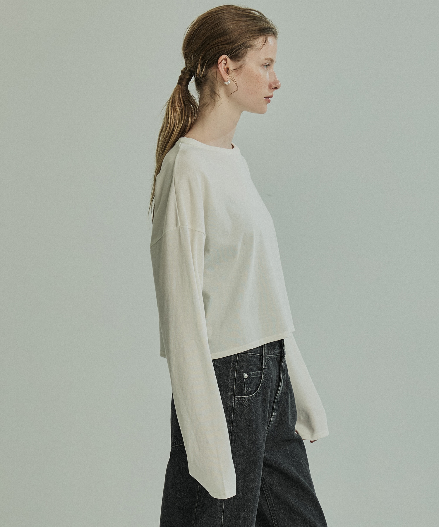 クロップドロンTEE