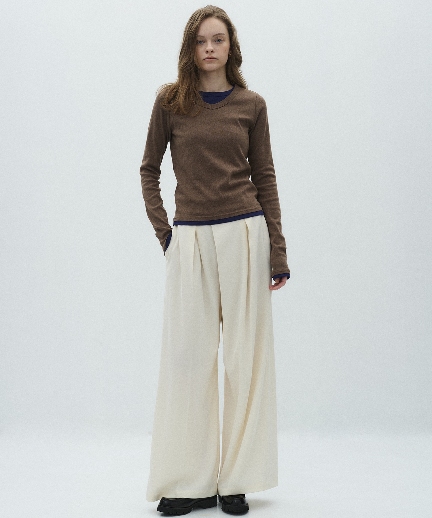 シルキーツイルアシメタックパンツ