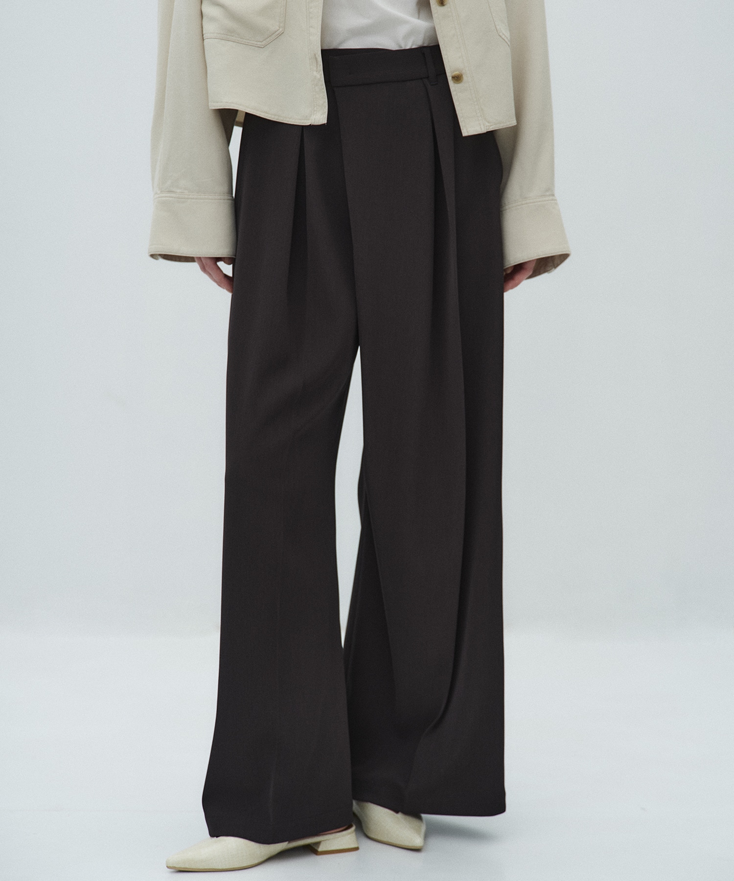 シルキーツイルアシメタックパンツ