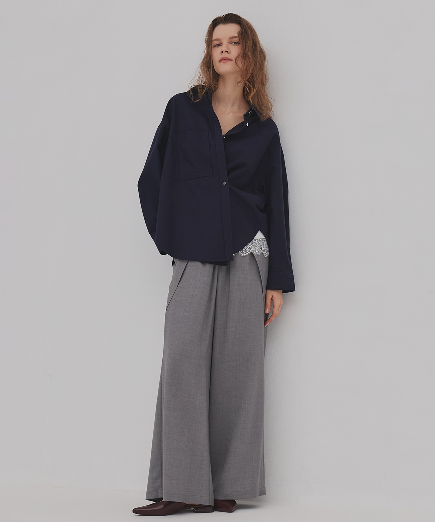 ウールジョーゼットパンツ