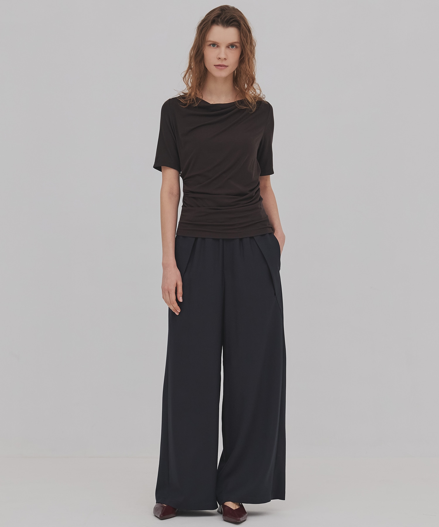 ウールジョーゼットパンツ