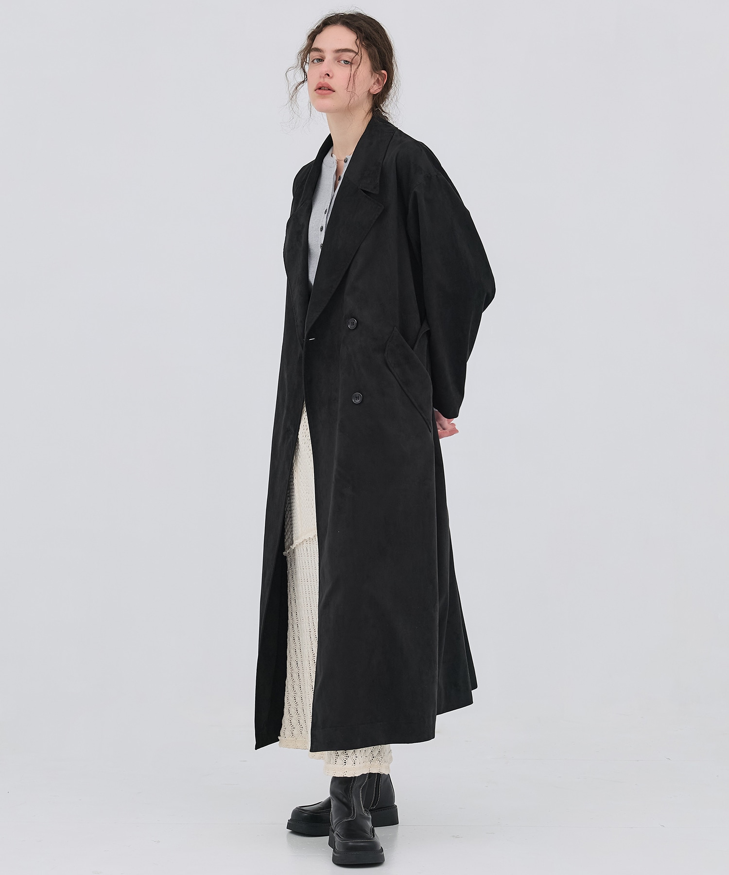 スエードトレンチコート