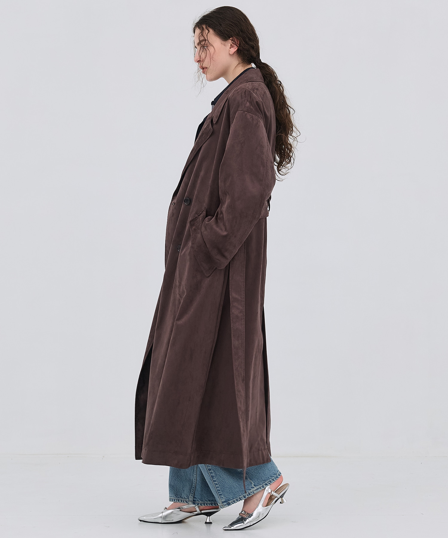 スエードトレンチコート