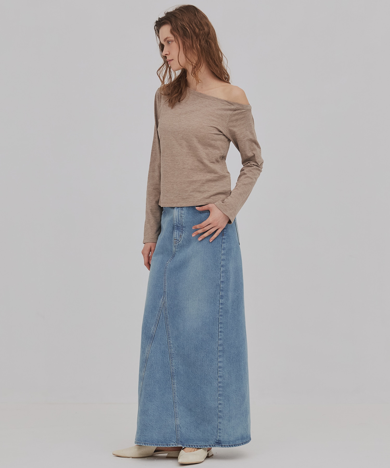 メランジワンショルダーTEE