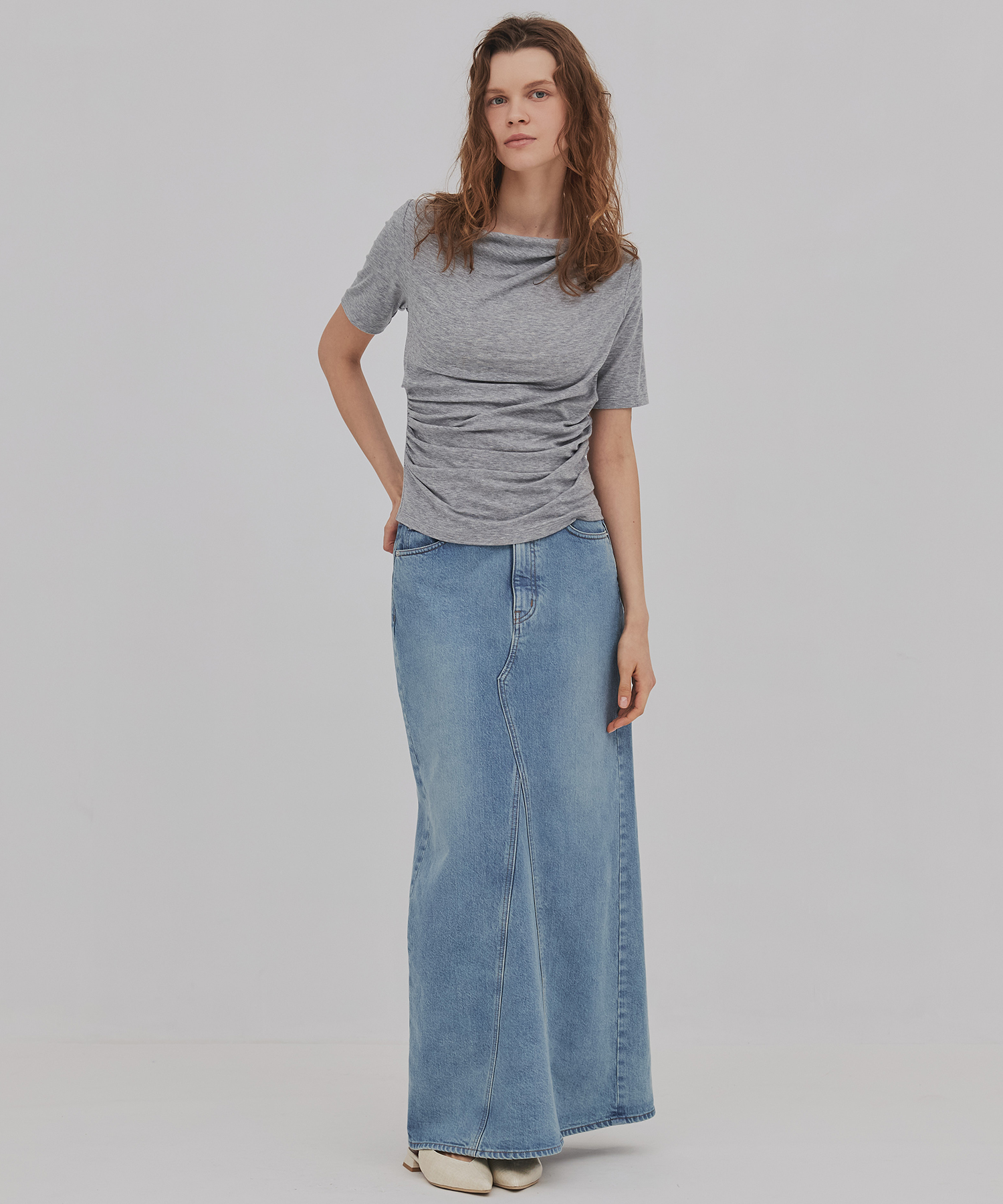 ドレープハープスリーブトップ