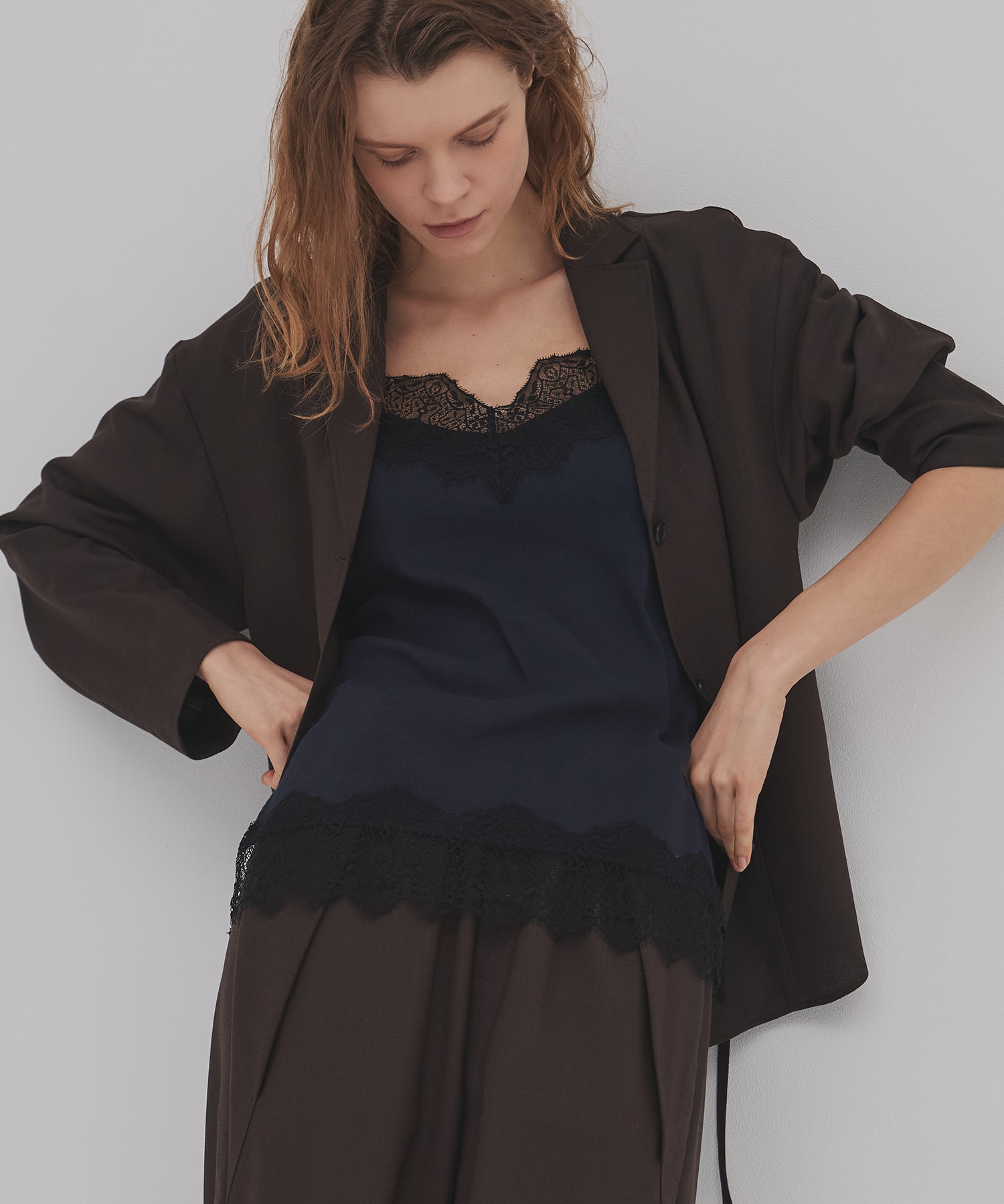 レーストリムキャミソール