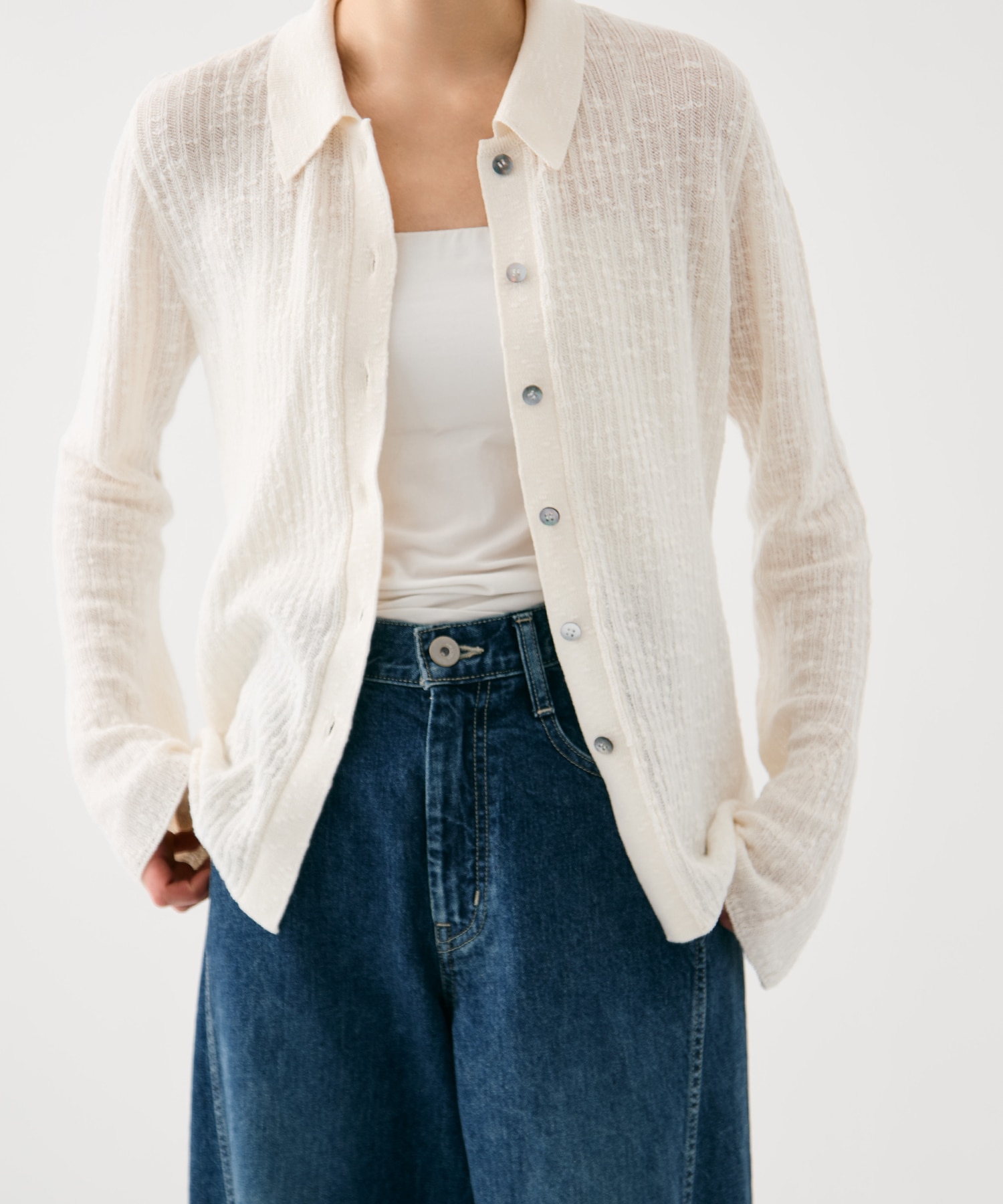 スラブニットカーディガン