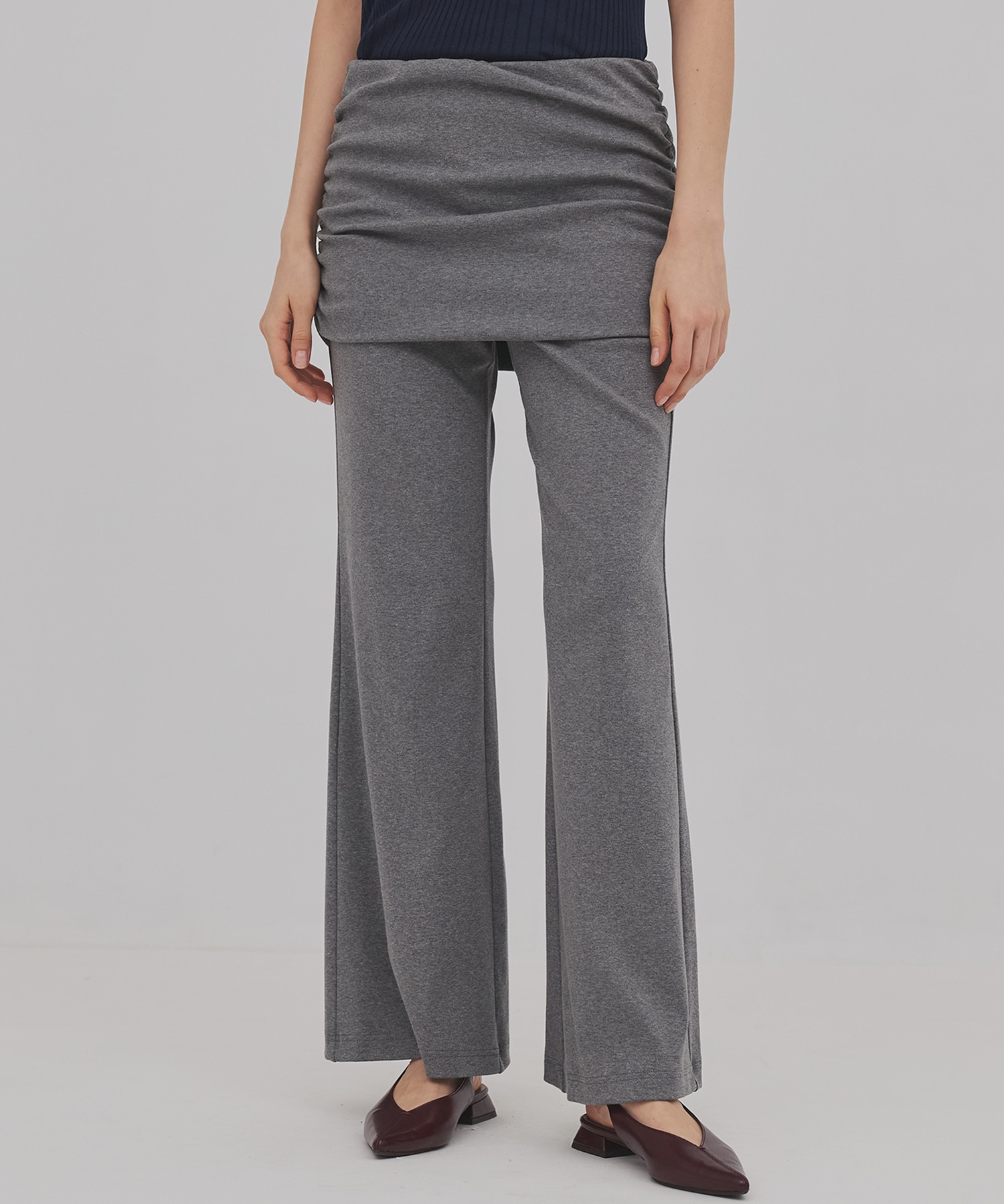 ミニレイヤードフレアジャージーパンツ