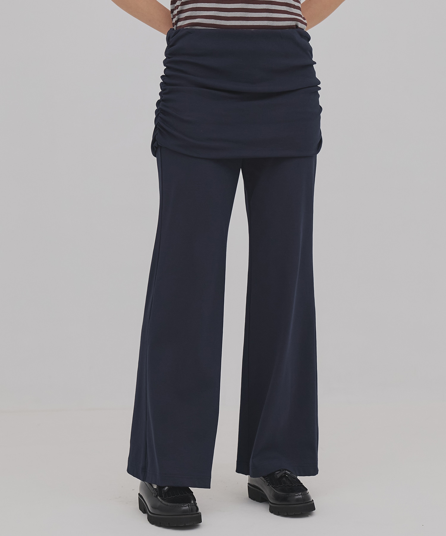 ミニレイヤードフレアジャージーパンツ