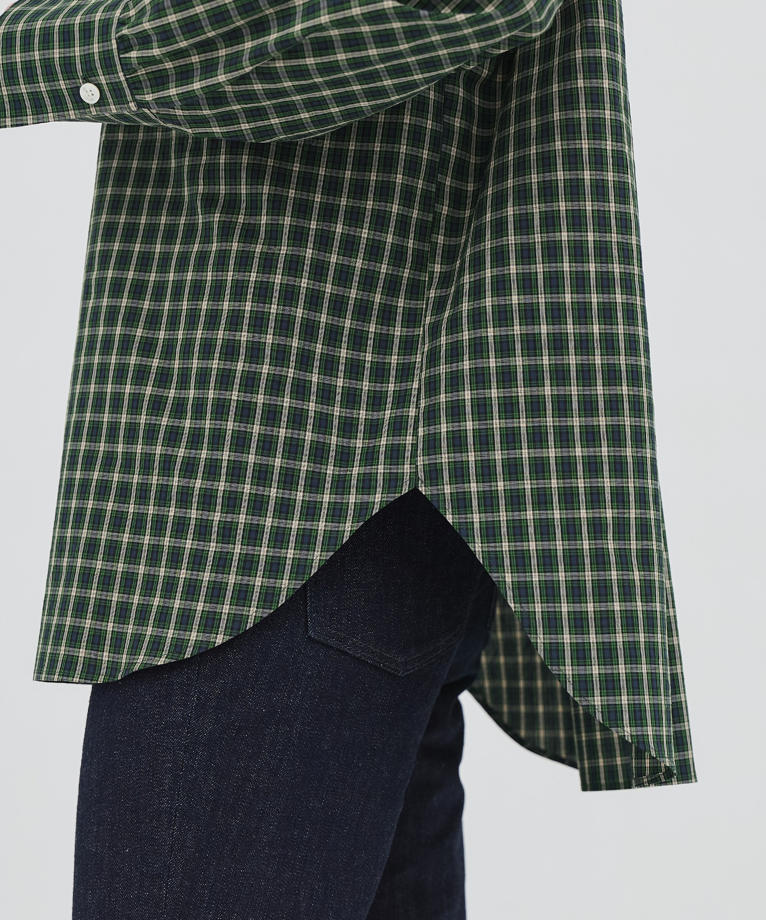 ミニチェックスタンドカラーシャツ