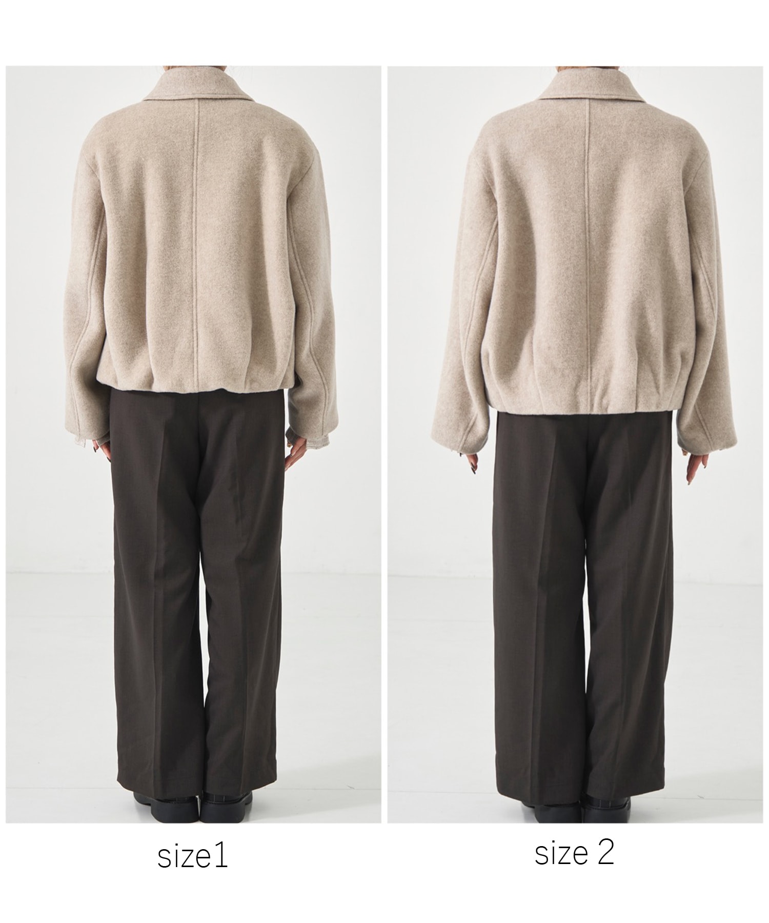 【再入荷】ウールジップタックショートコート