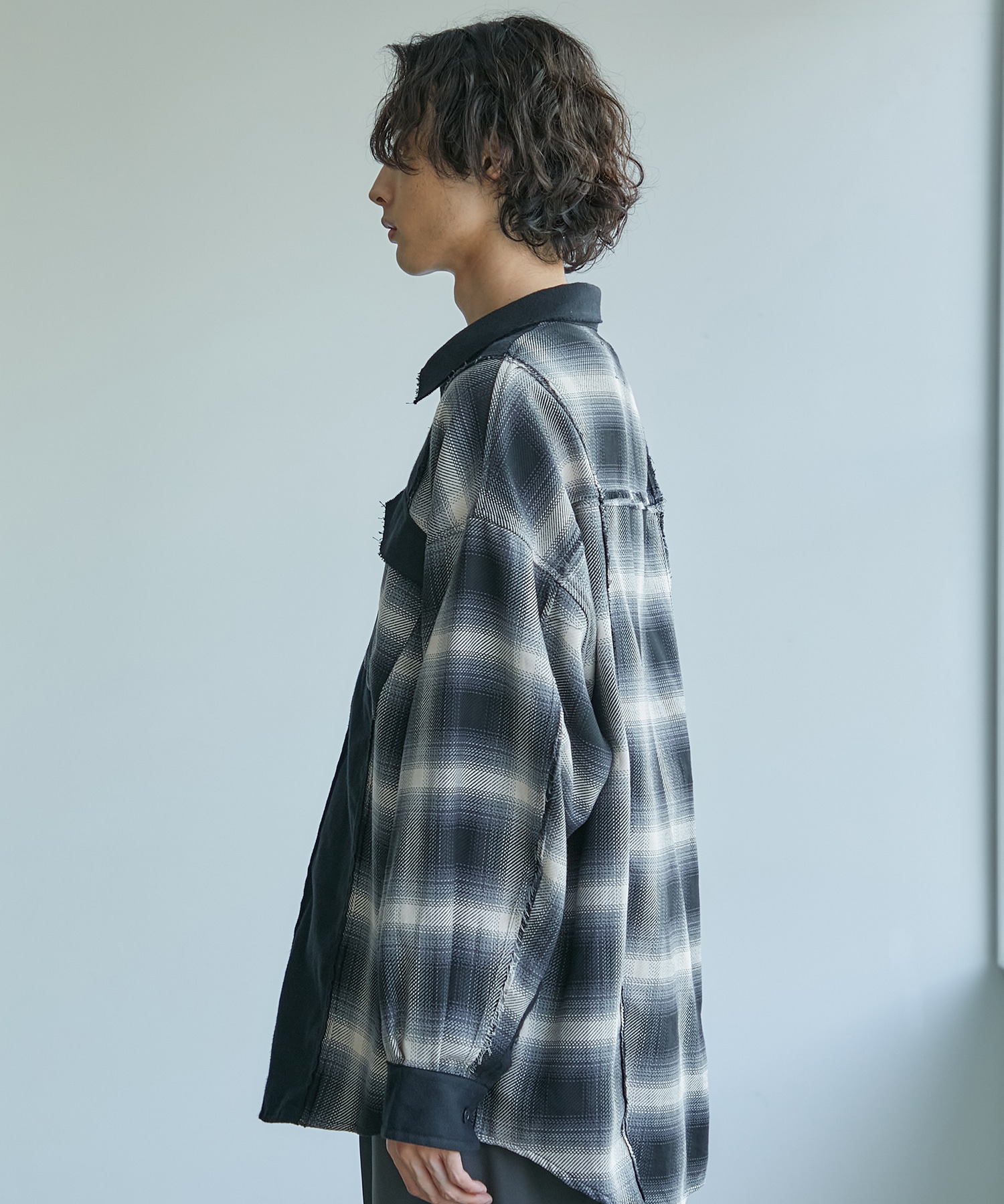 ドッキングアウトチェックシャツ(1 BLACK): : メンズ｜PUBLIC TOKYO
