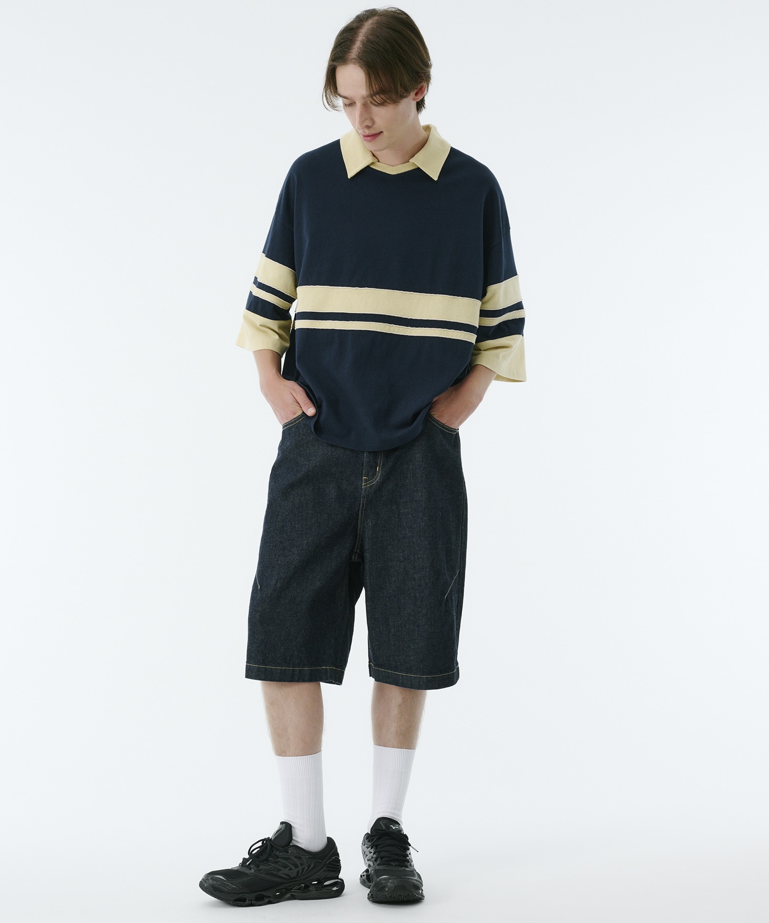 PUBLIC DENIM バギーデニムショートパンツ