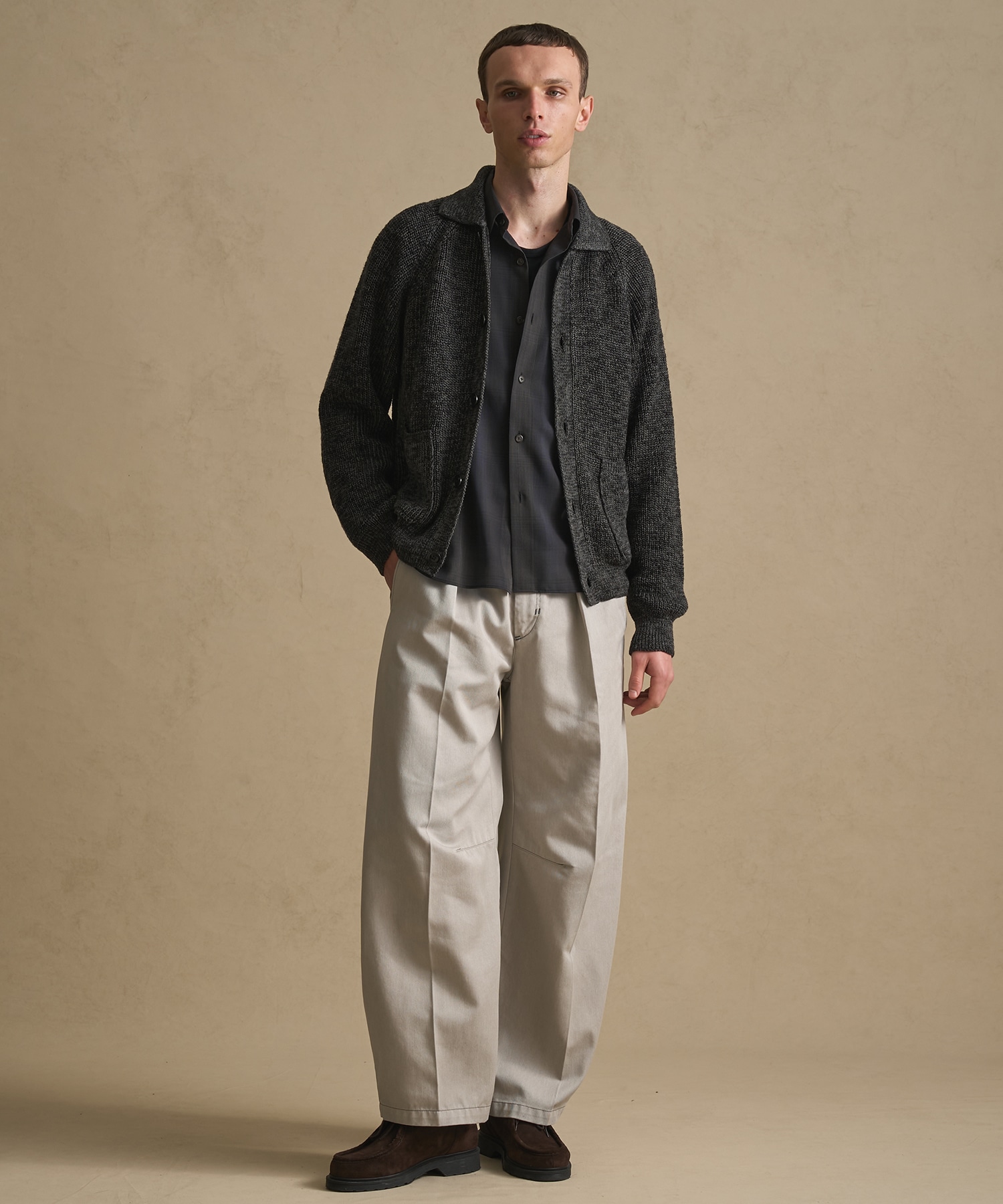 メランジポロカーディガン