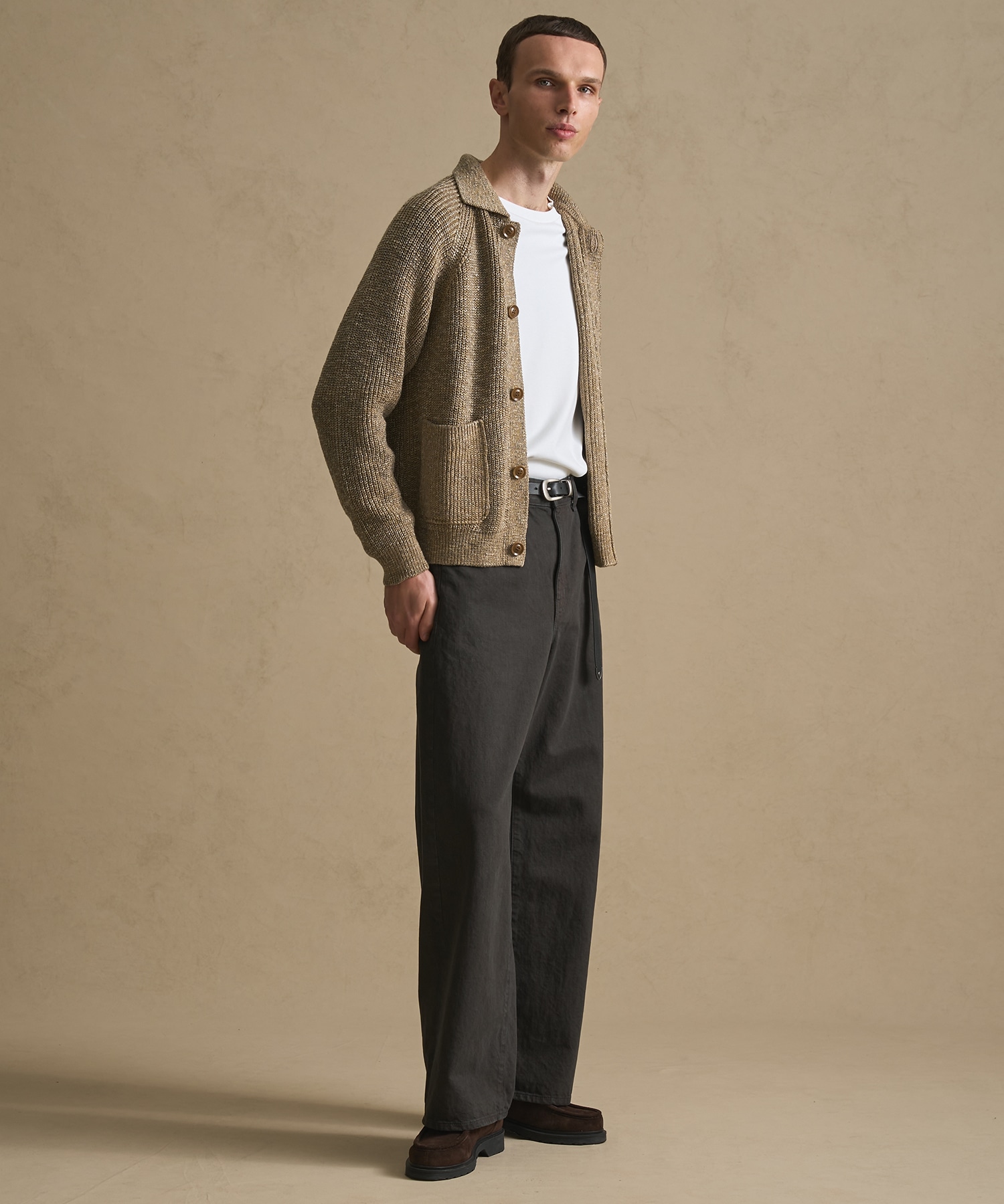 メランジポロカーディガン