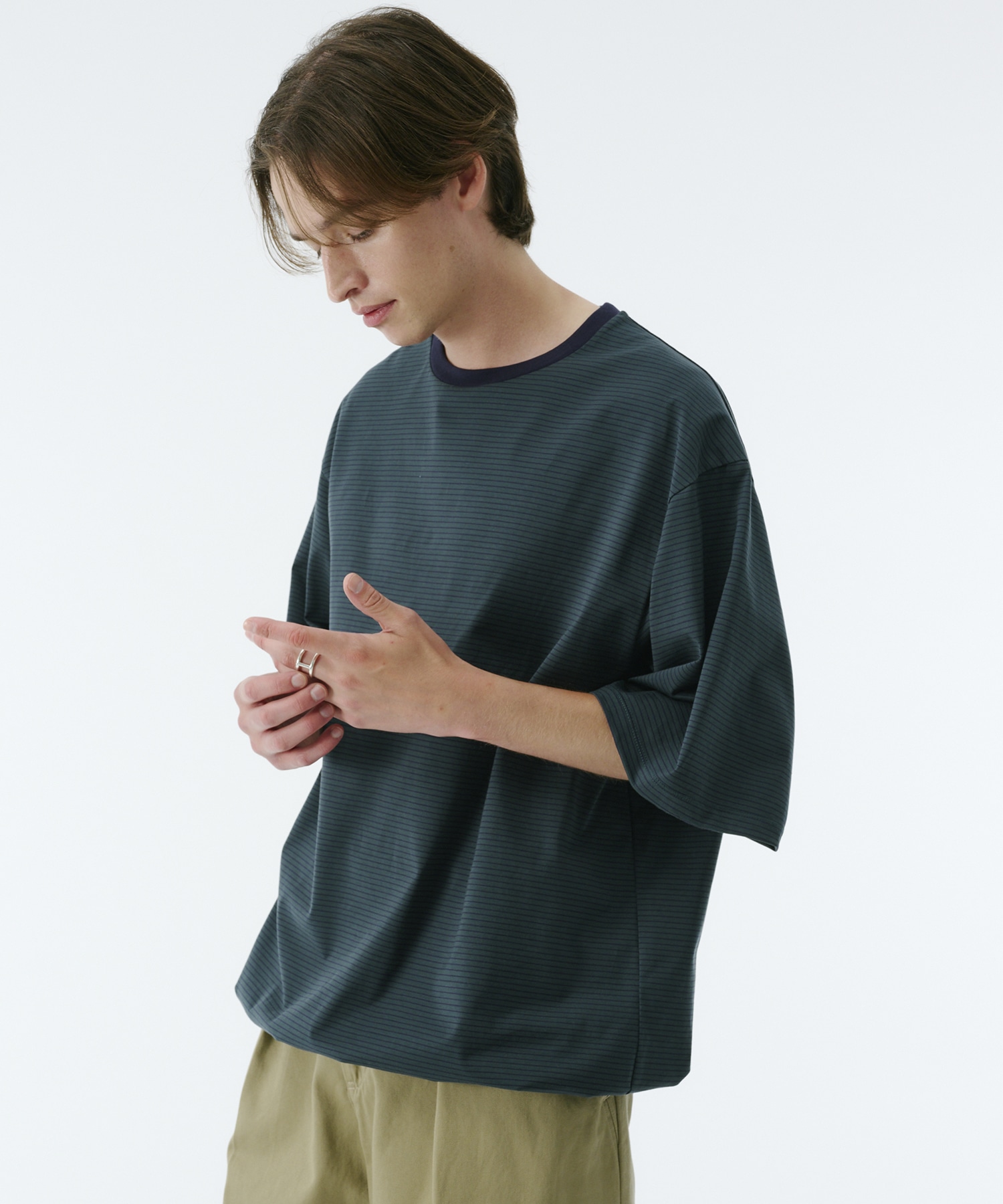 ビューティーコットンコードボーダーTEE