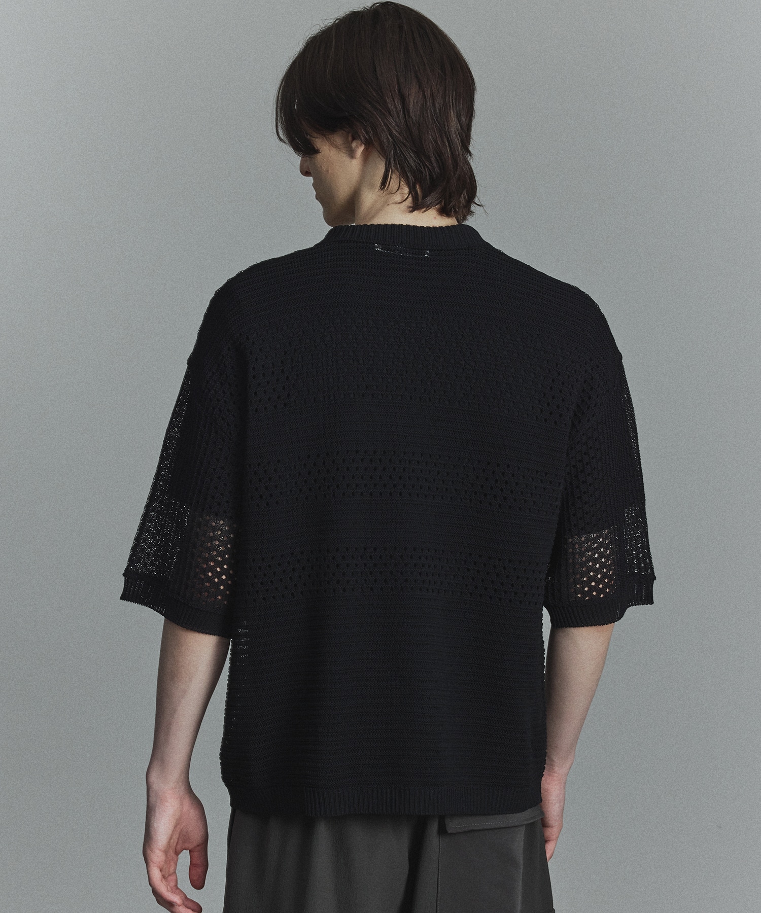 ショートスリーブメッシュポロカーデ