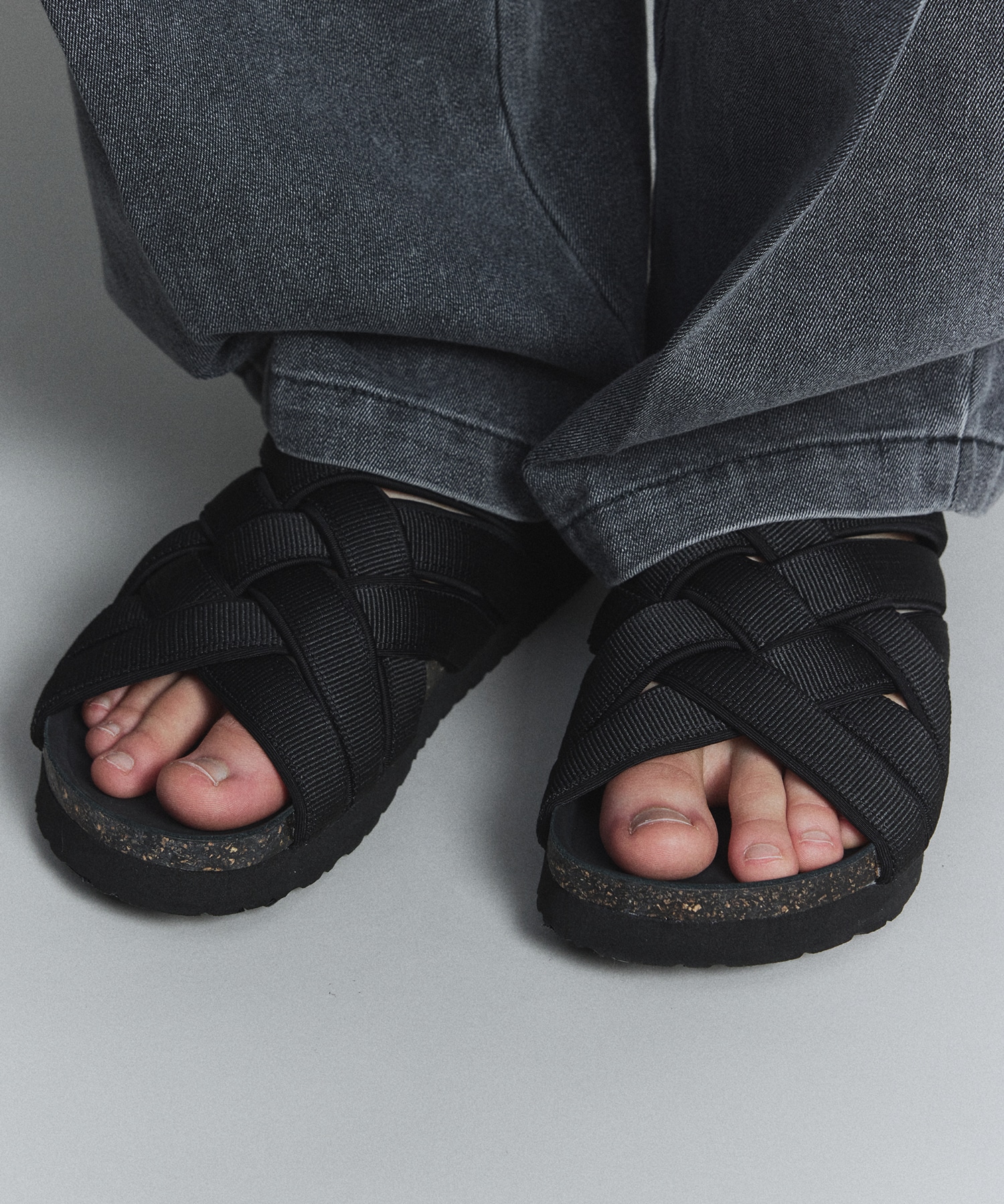 メッシュコルクベッドサンダル