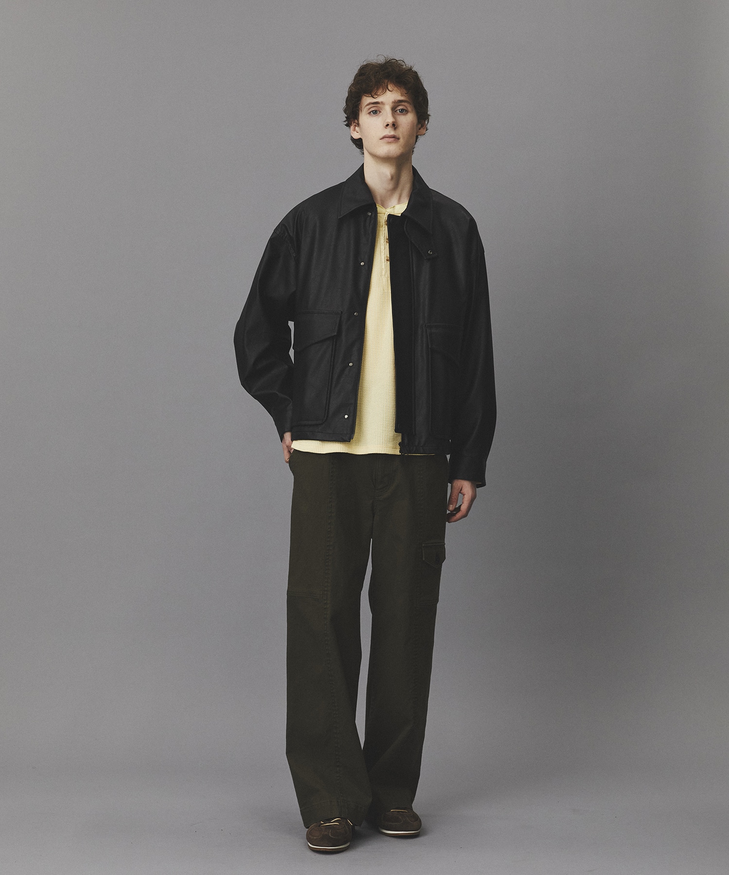 ヴィンテージフェイクレザーブルゾン