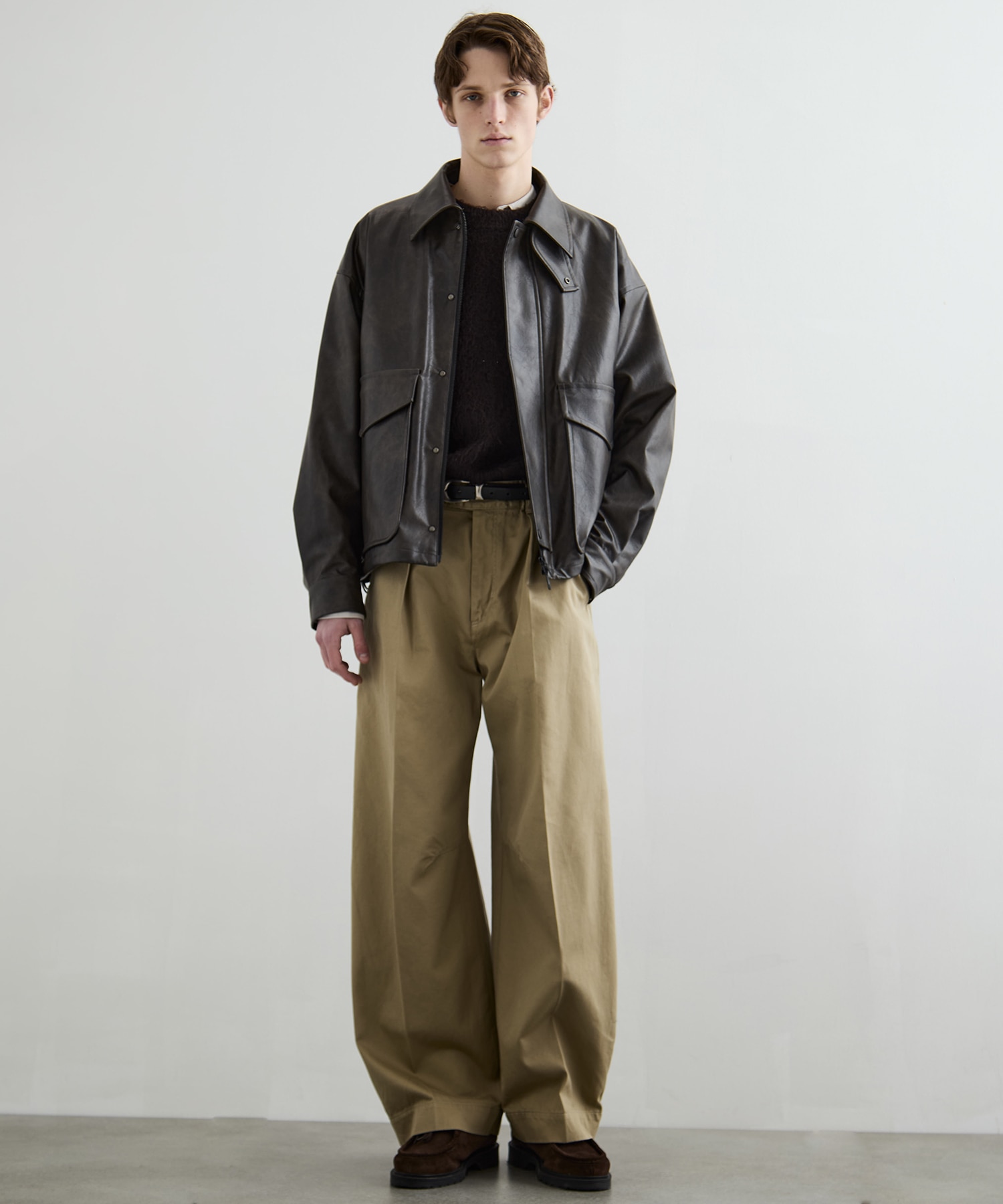 ヴィンテージフェイクレザーブルゾン