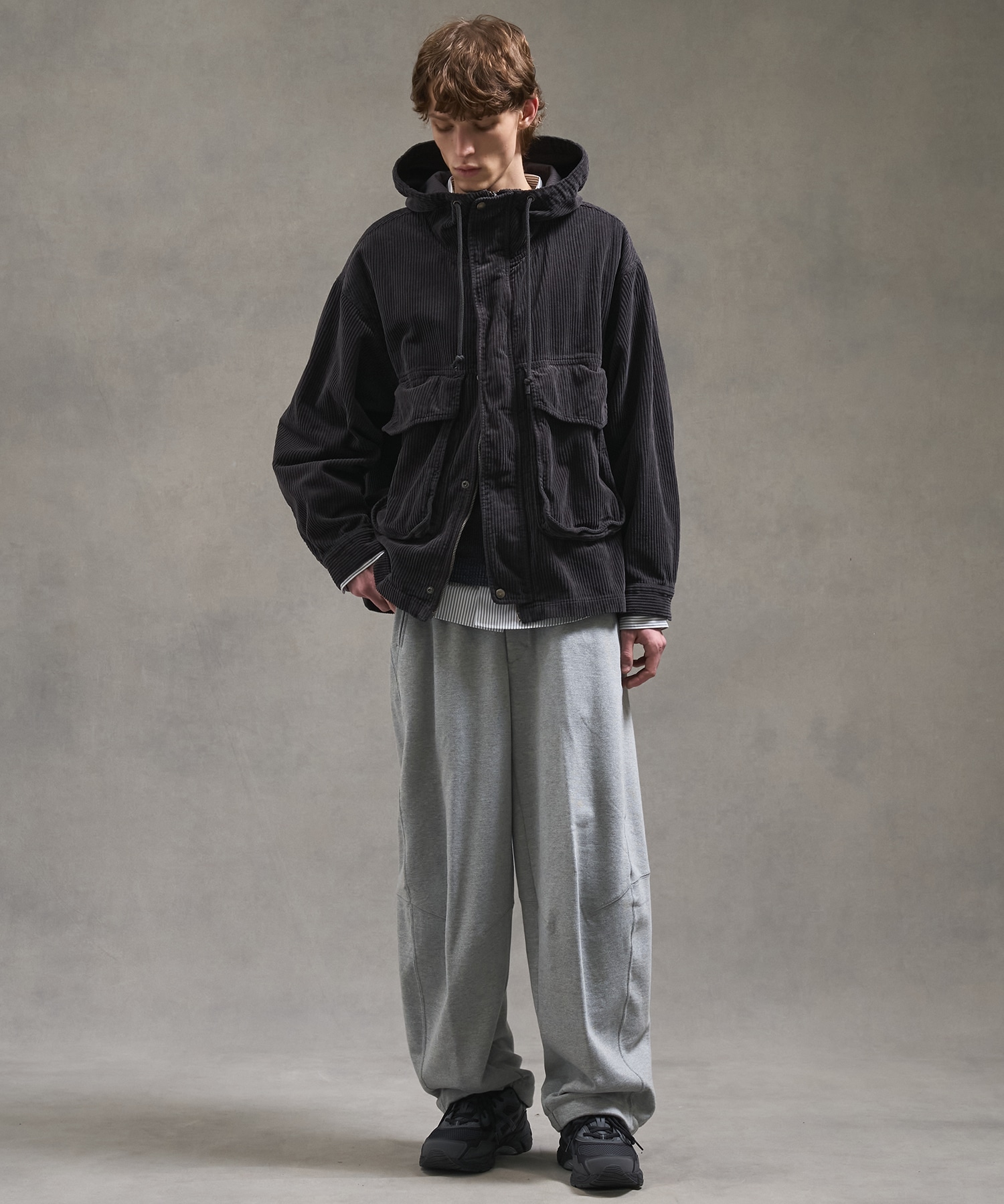 ガーメントダイコーデュロイフードブルゾン