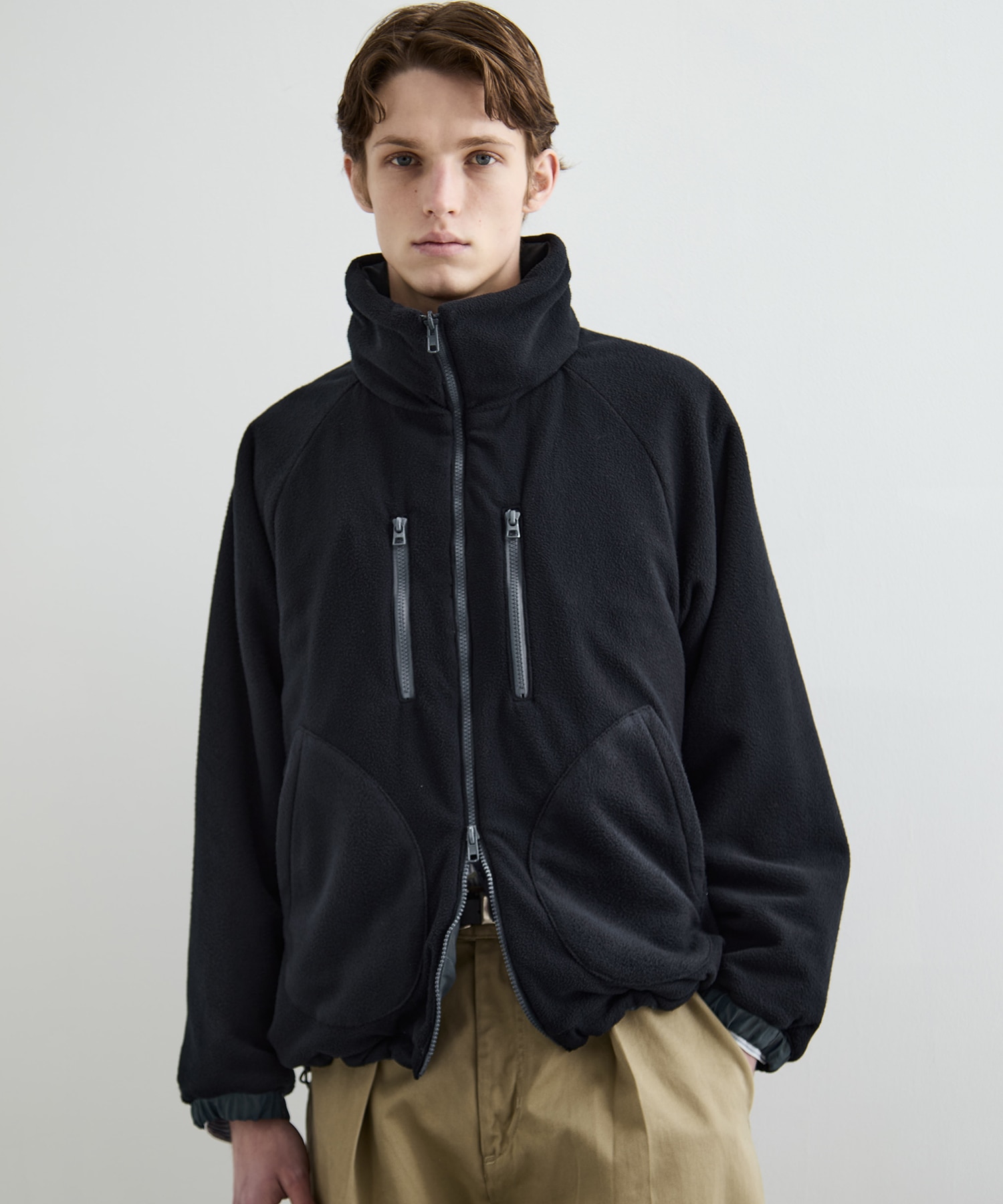 リバーシブルナイロンフリースBL