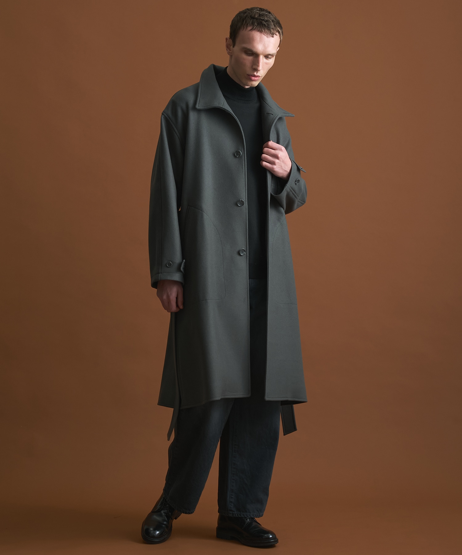 Super140sメルトンオーバーサイズスタンド