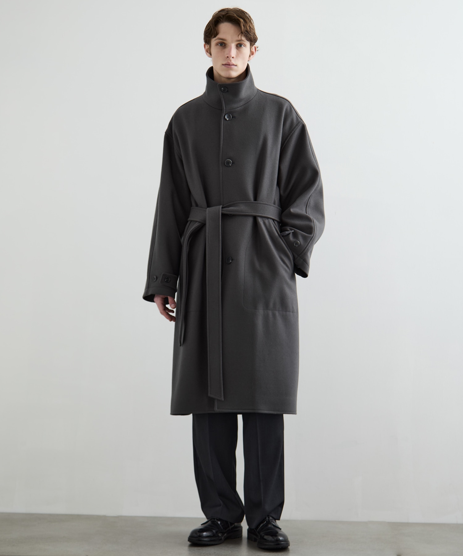 Super140sメルトンスタンドコート