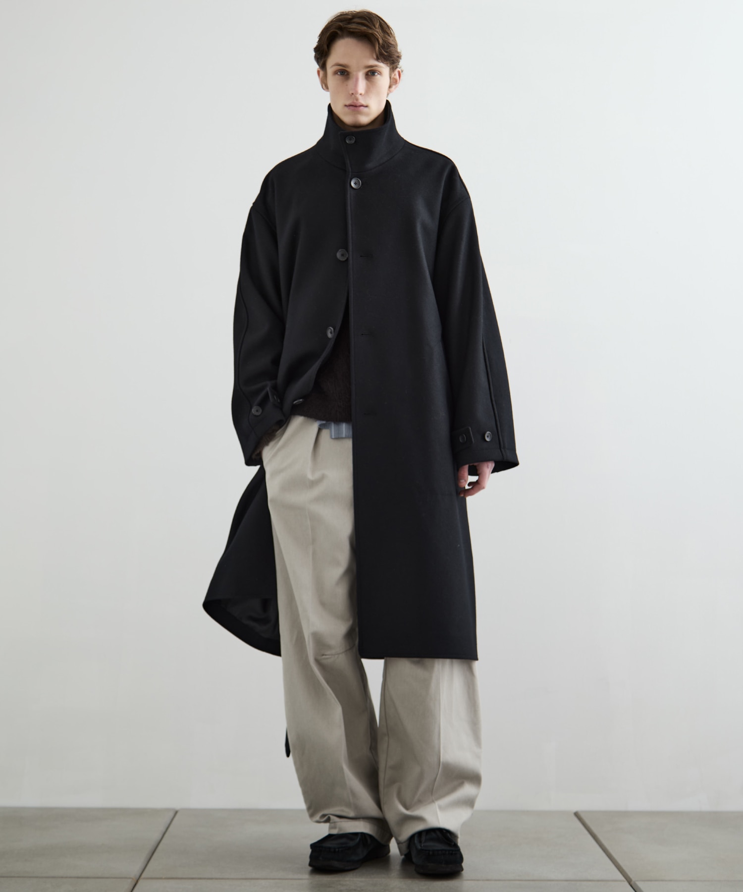 Super140sメルトンスタンドコート