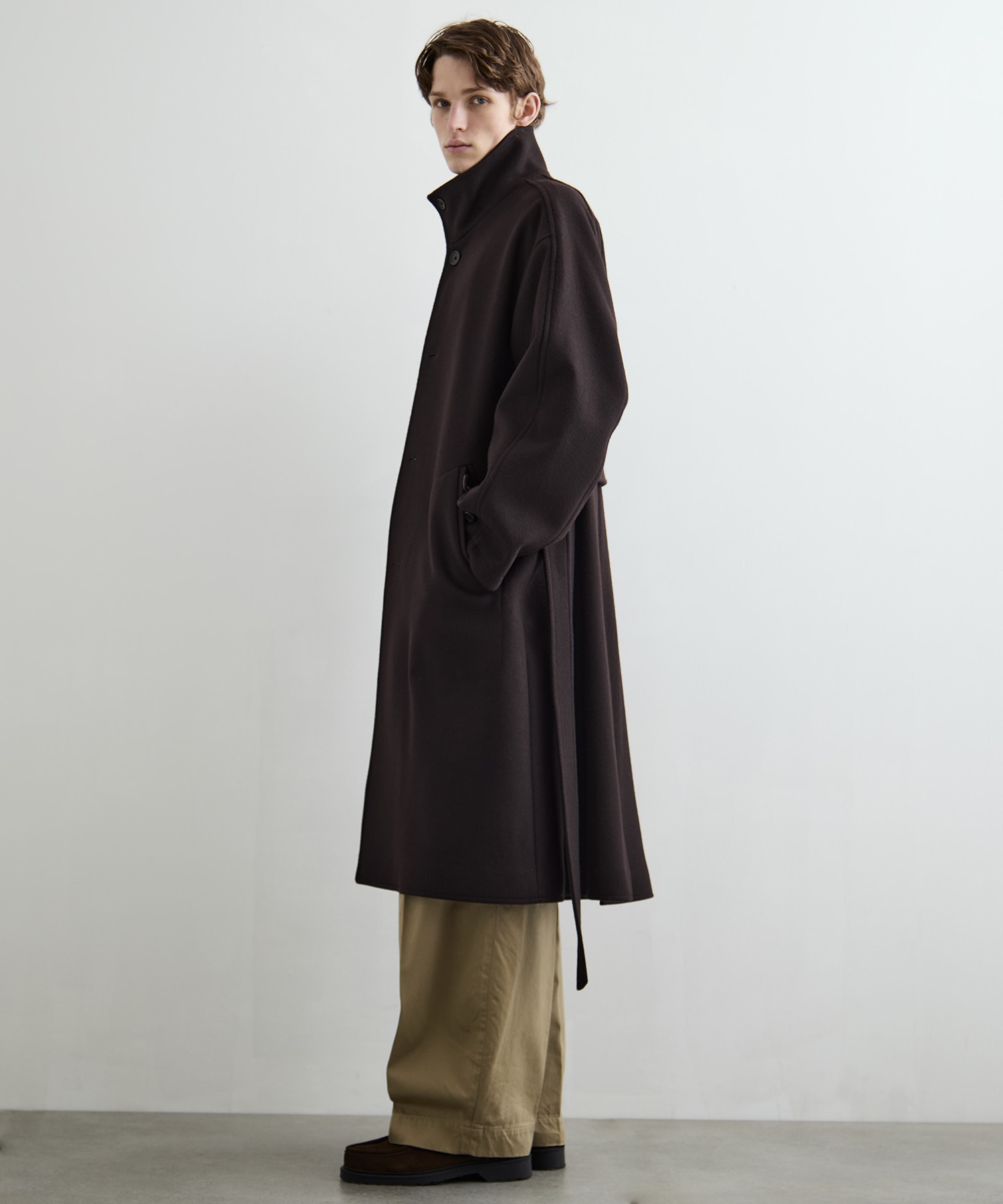 Super140sメルトンスタンドコート