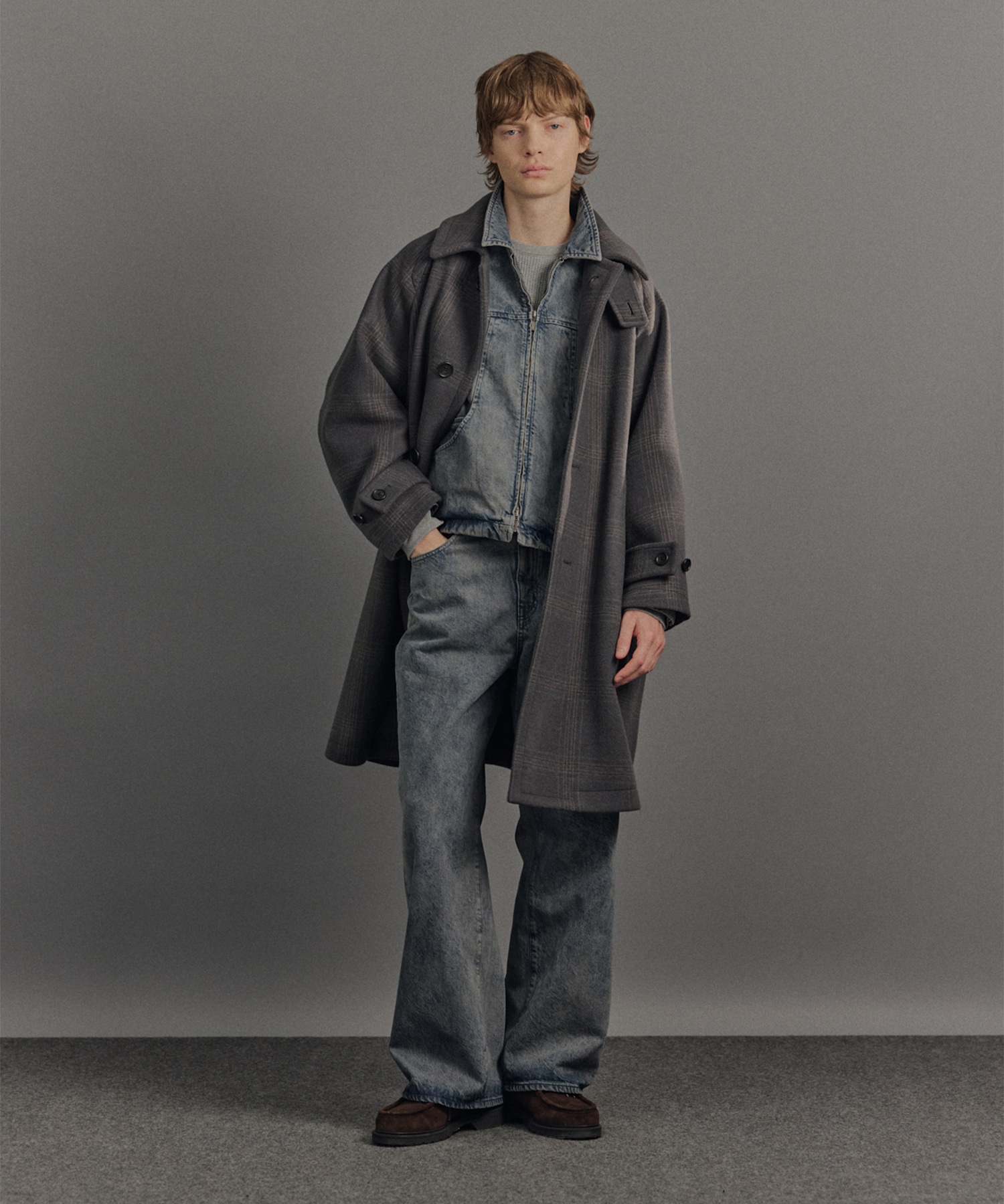 Super140s メルトンオーバーサイズバルカラーコート