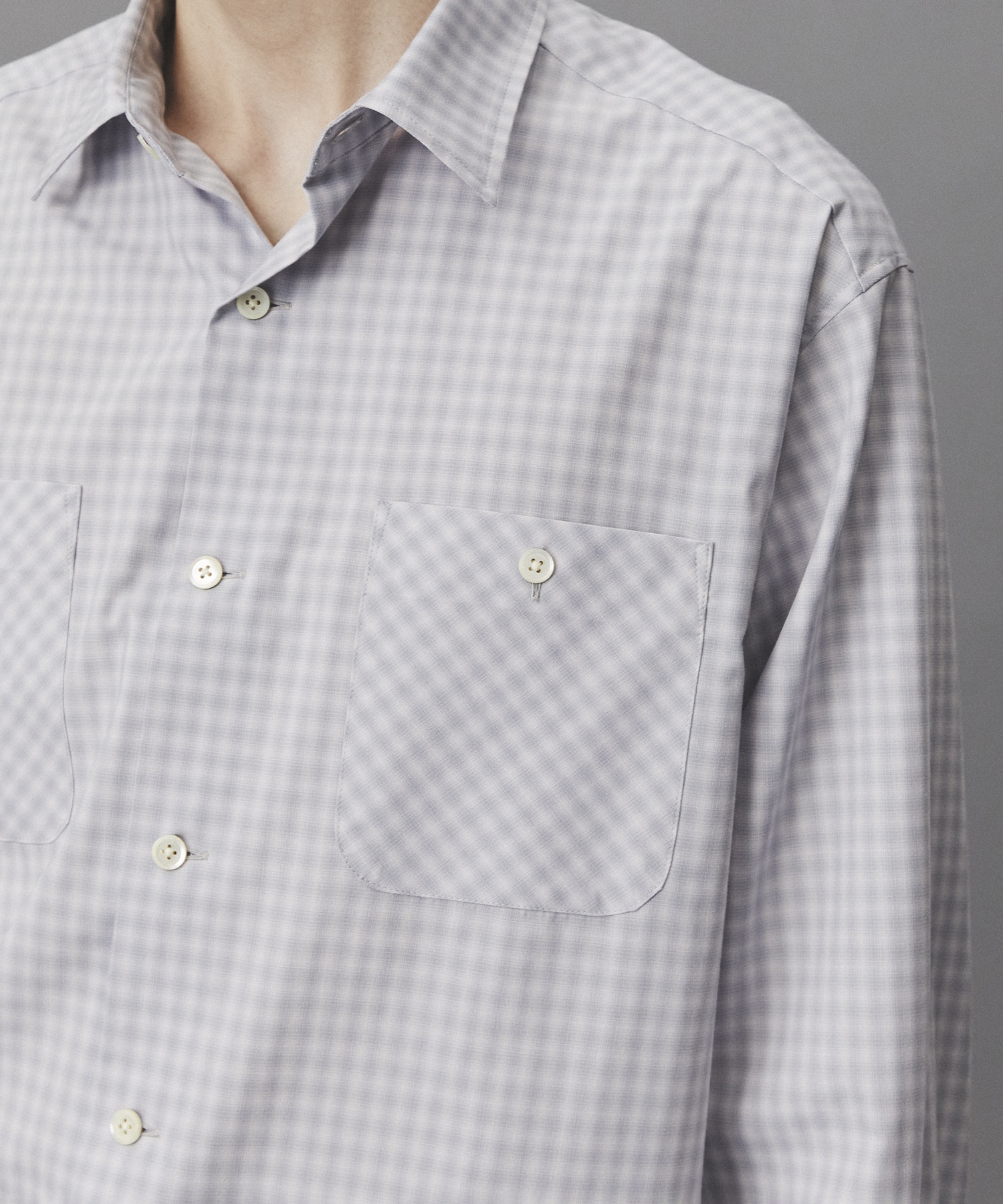 オンブレチェックレーヨンシャツ