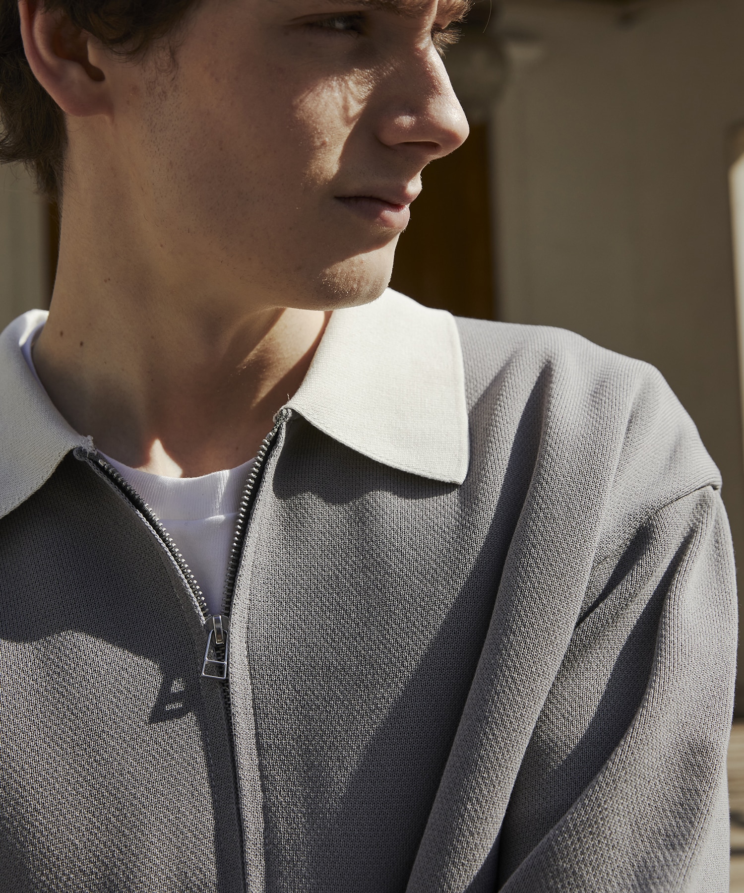 ジップビッグポケットポロカーデ