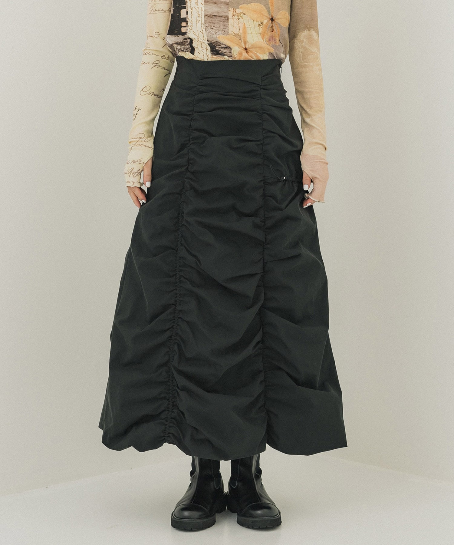 ギャザーバルーンスカート(1 BLACK): : ウィメンズ｜PUBLIC TOKYO