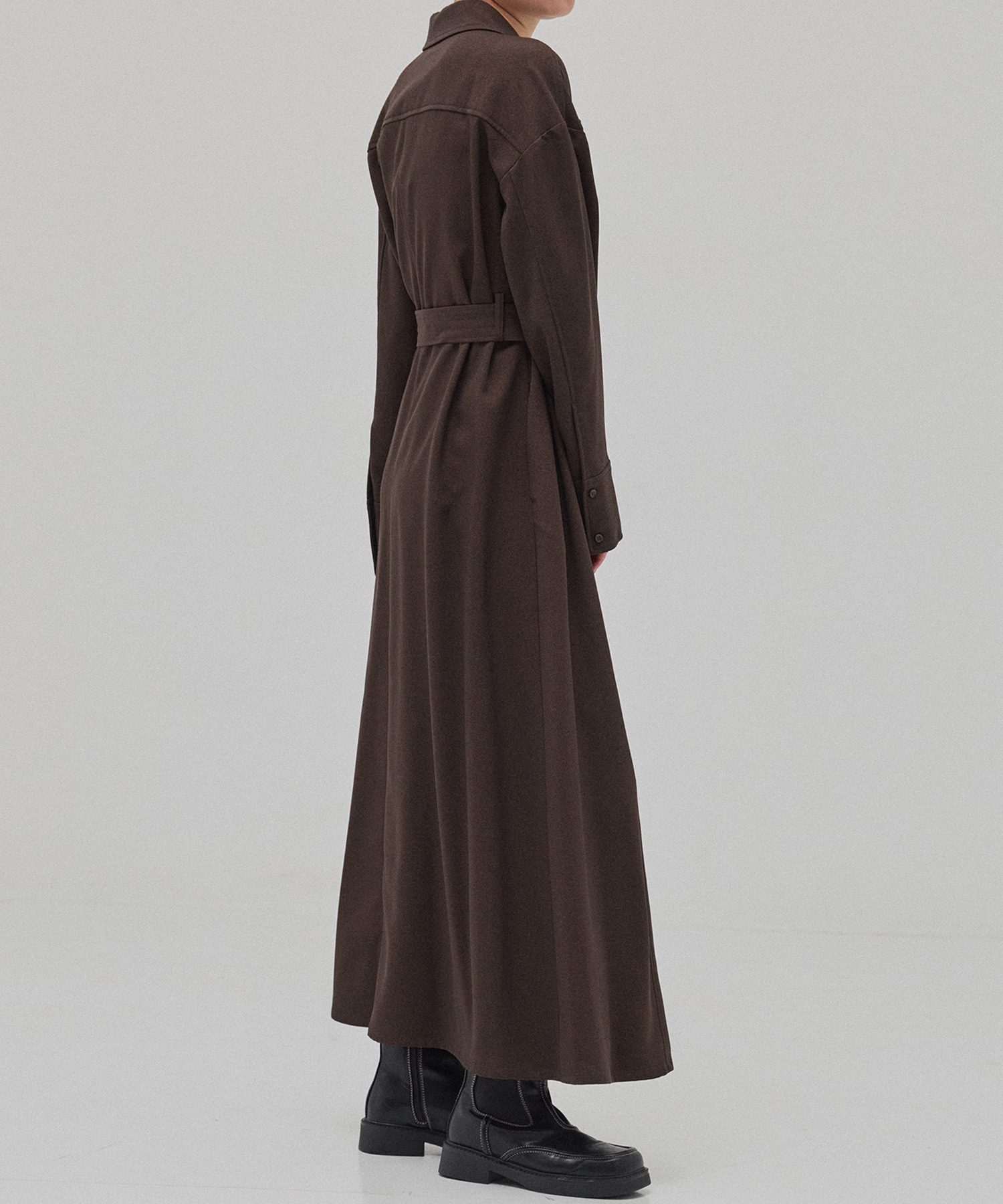 カラーステッチシャツワンピース