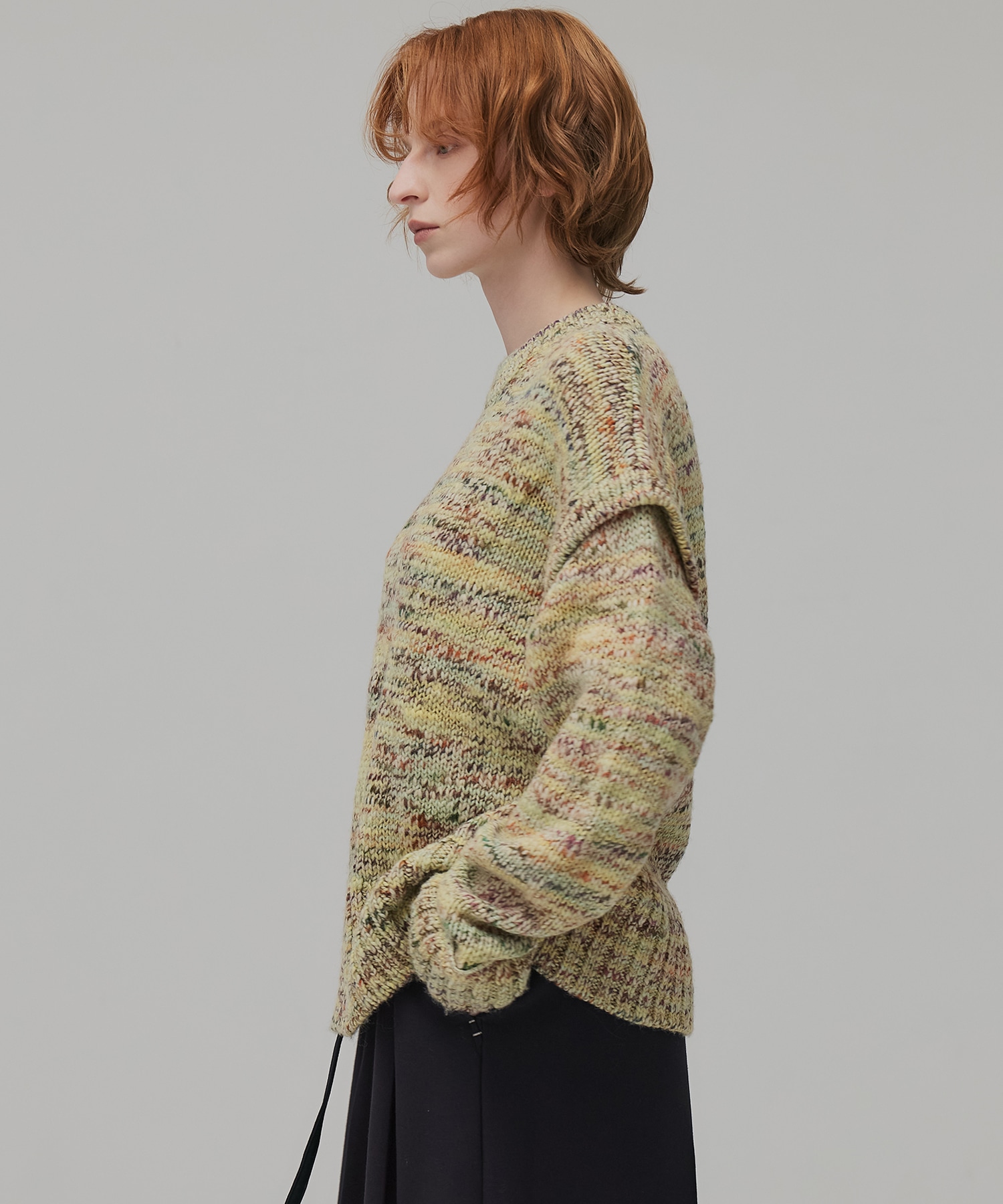 ロービングミックスカラーニット