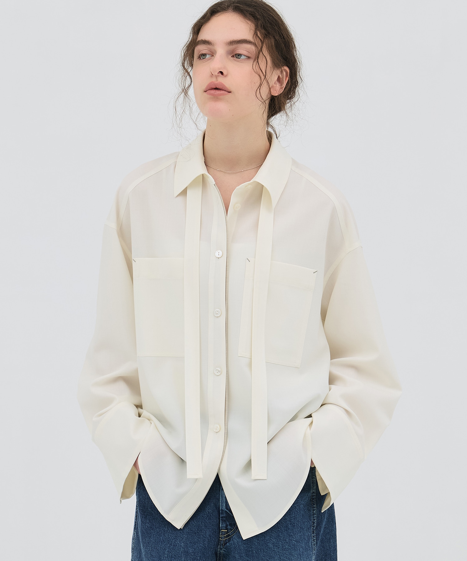 ワイドカフスボウタイシャツ