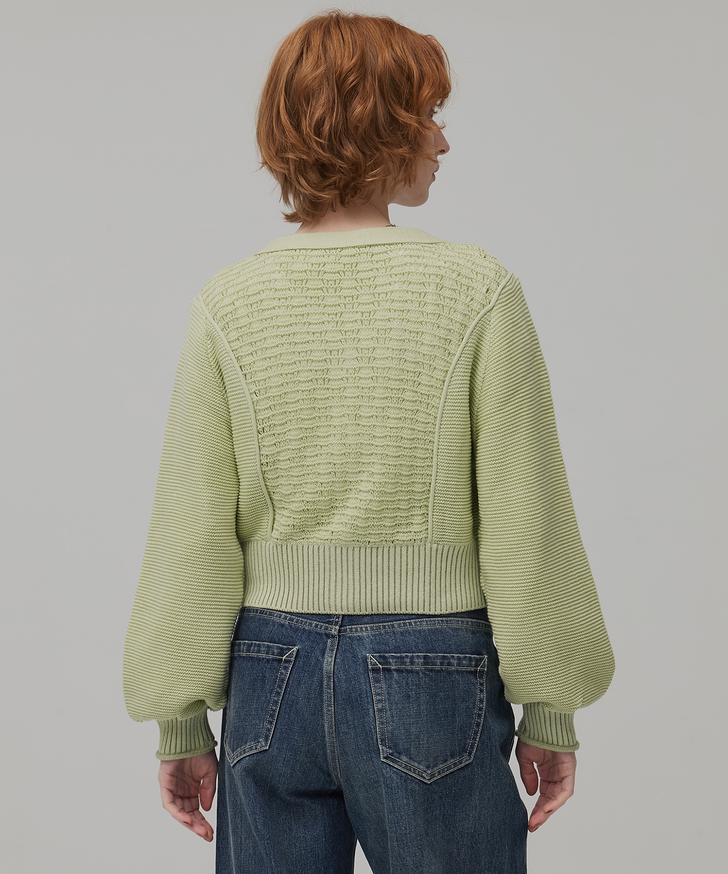 エアロVネックニットカーデ