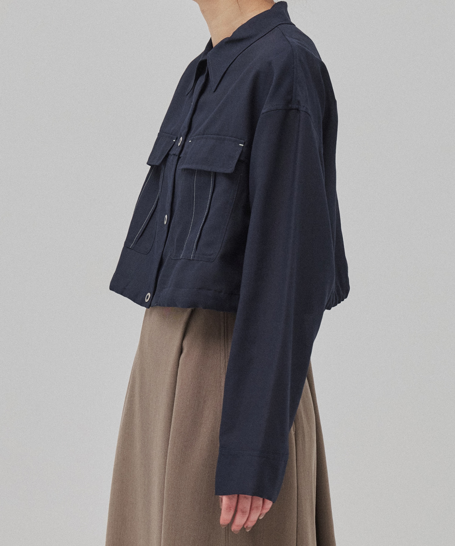 リネンブレンドライトブルゾン