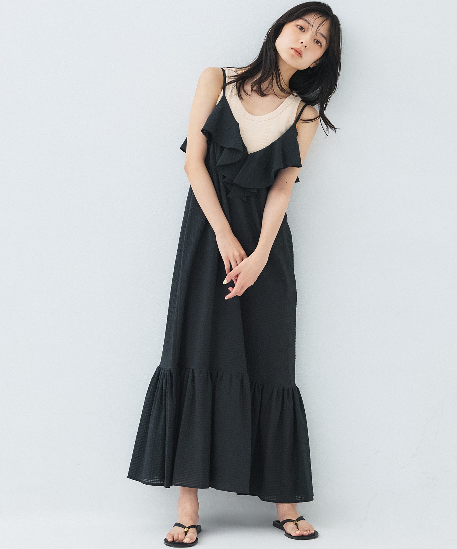 ラッフルキャミワンピ