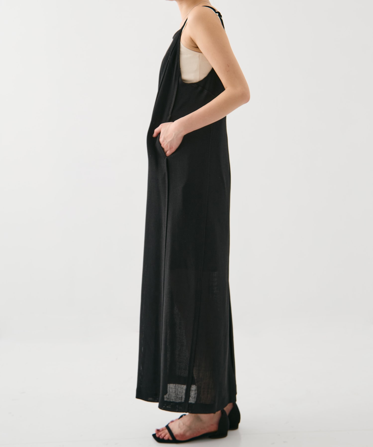 カラミメッシュキャミワンピ