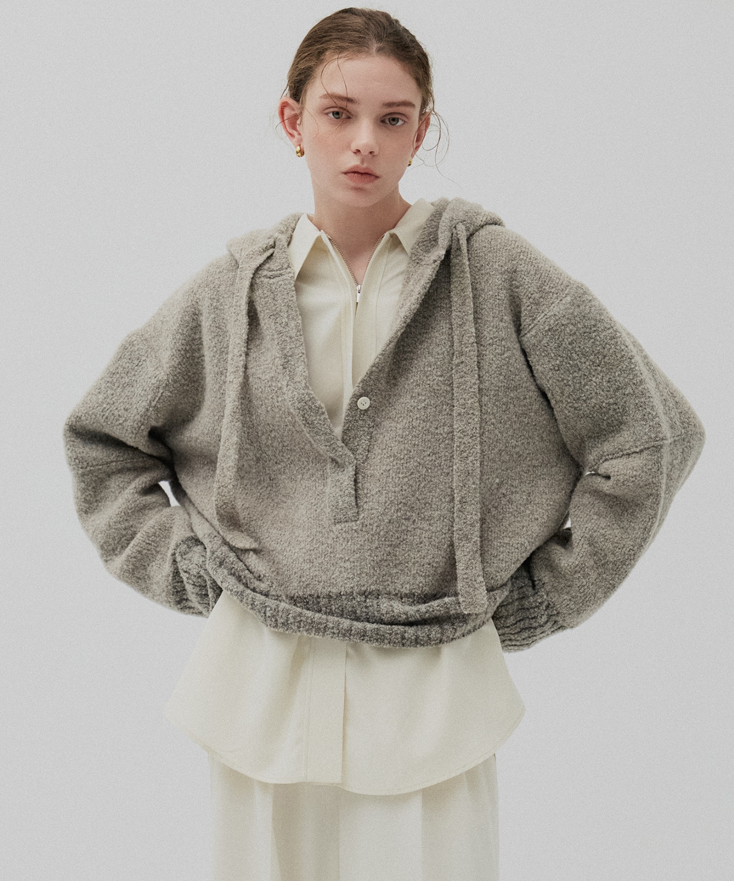 ルーズニットフーディ