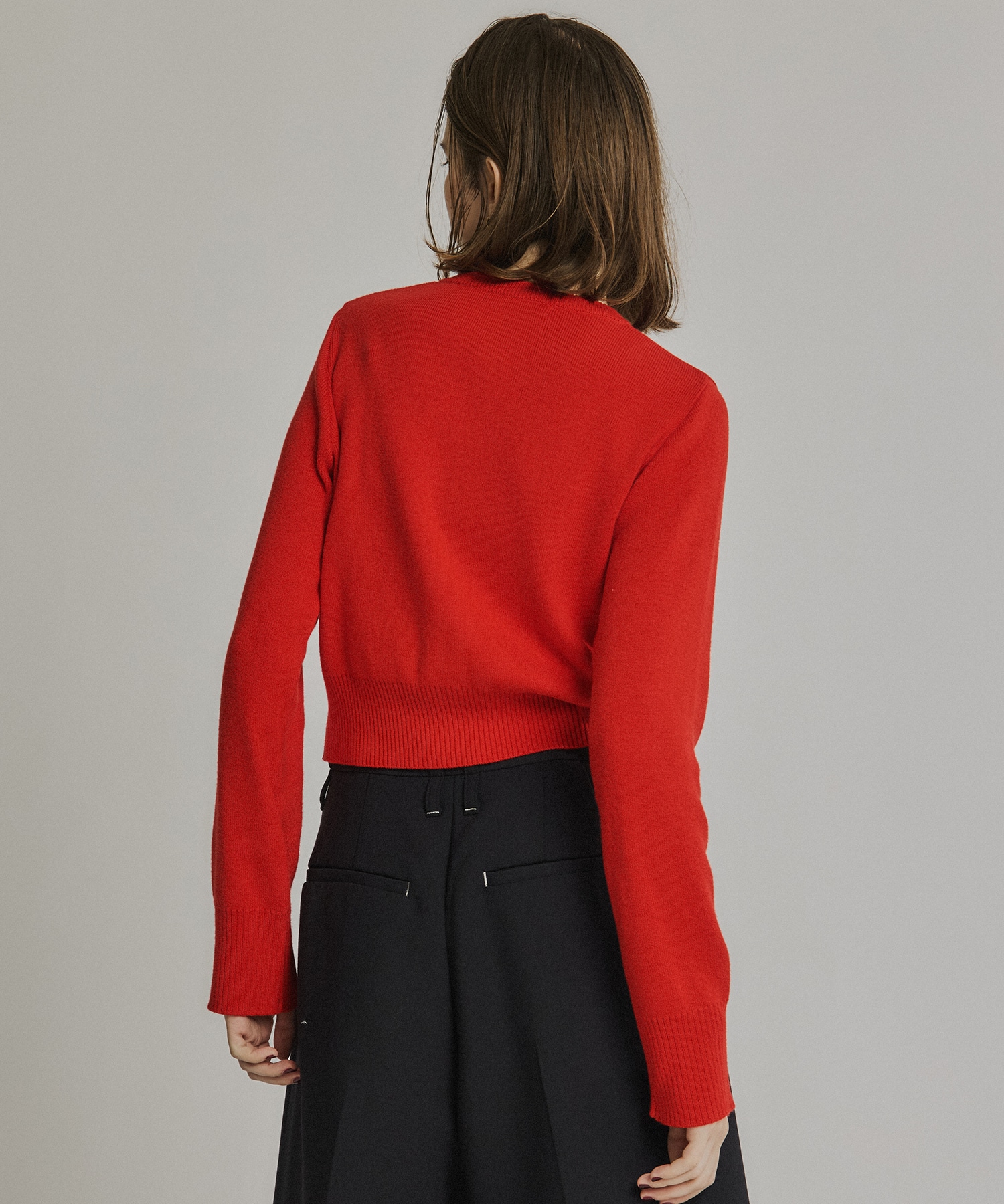 コットンカシミヤクルーカーデ