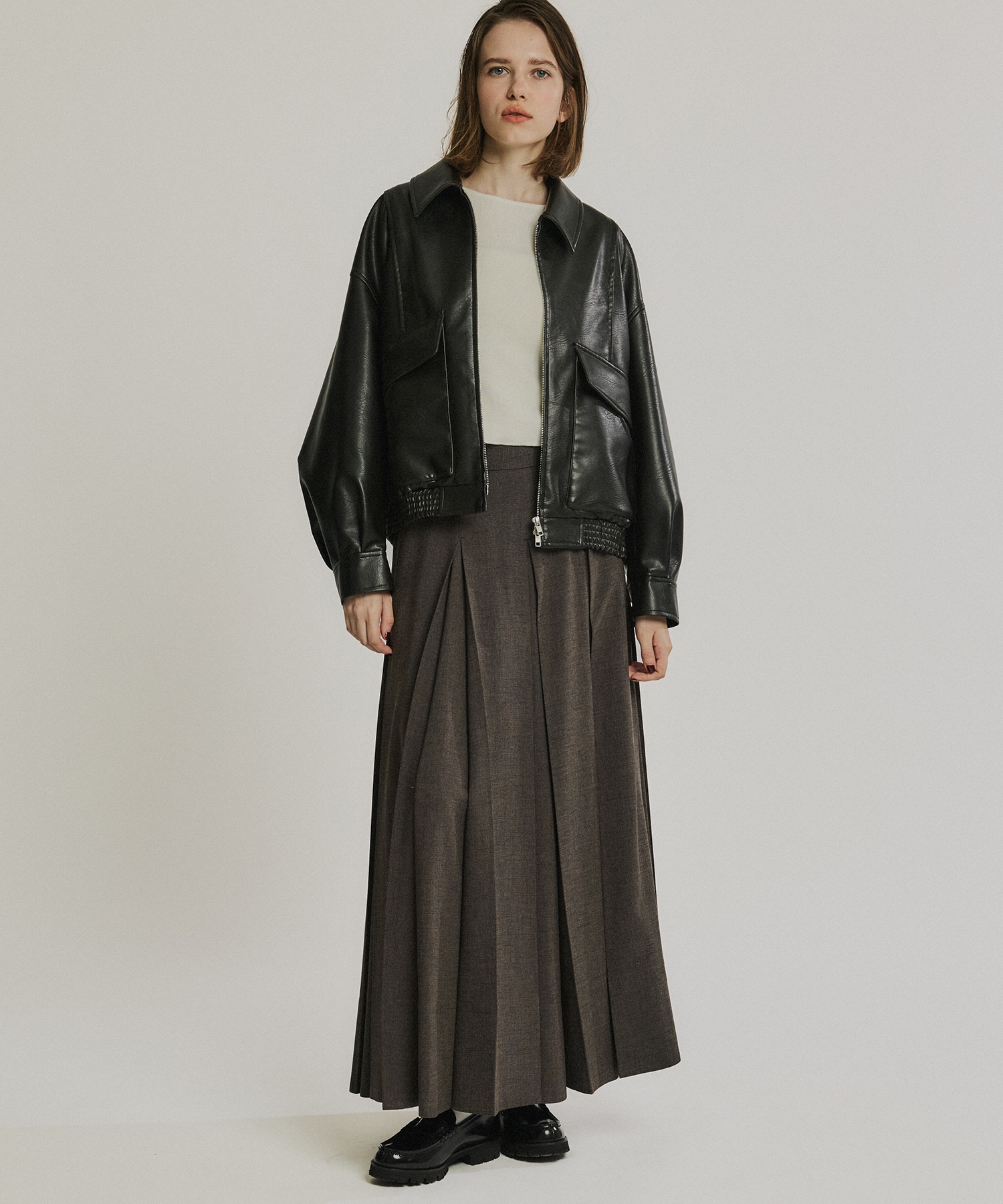 【再入荷】フローヨークレザーブルゾン