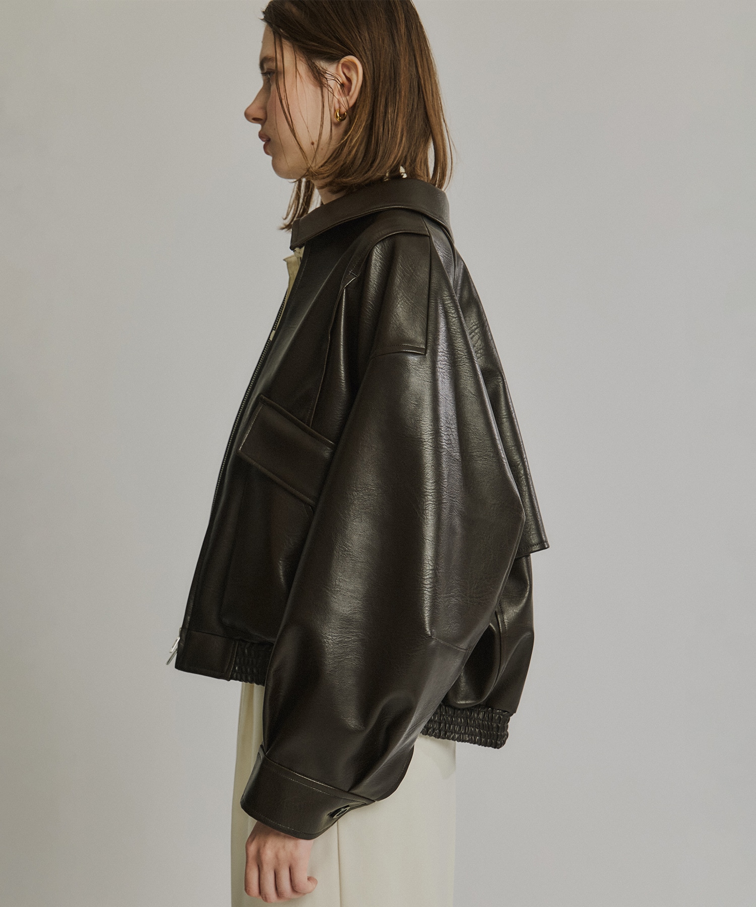 〈残りわずか〉フローヨークレザーブルゾン