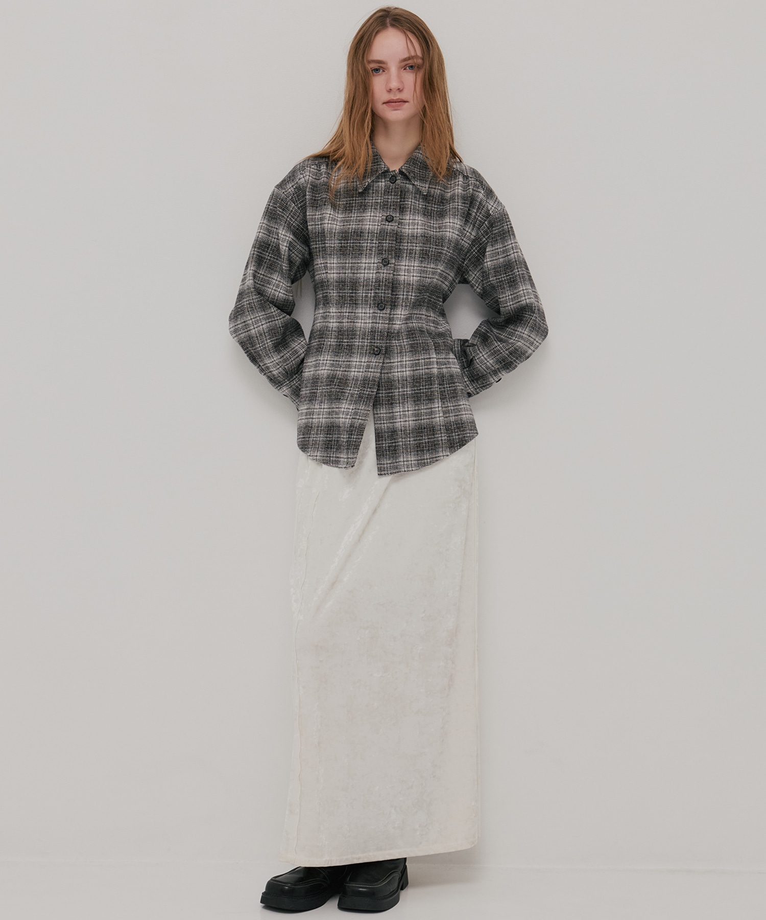 ソフトネルオーバーチェックシャツ