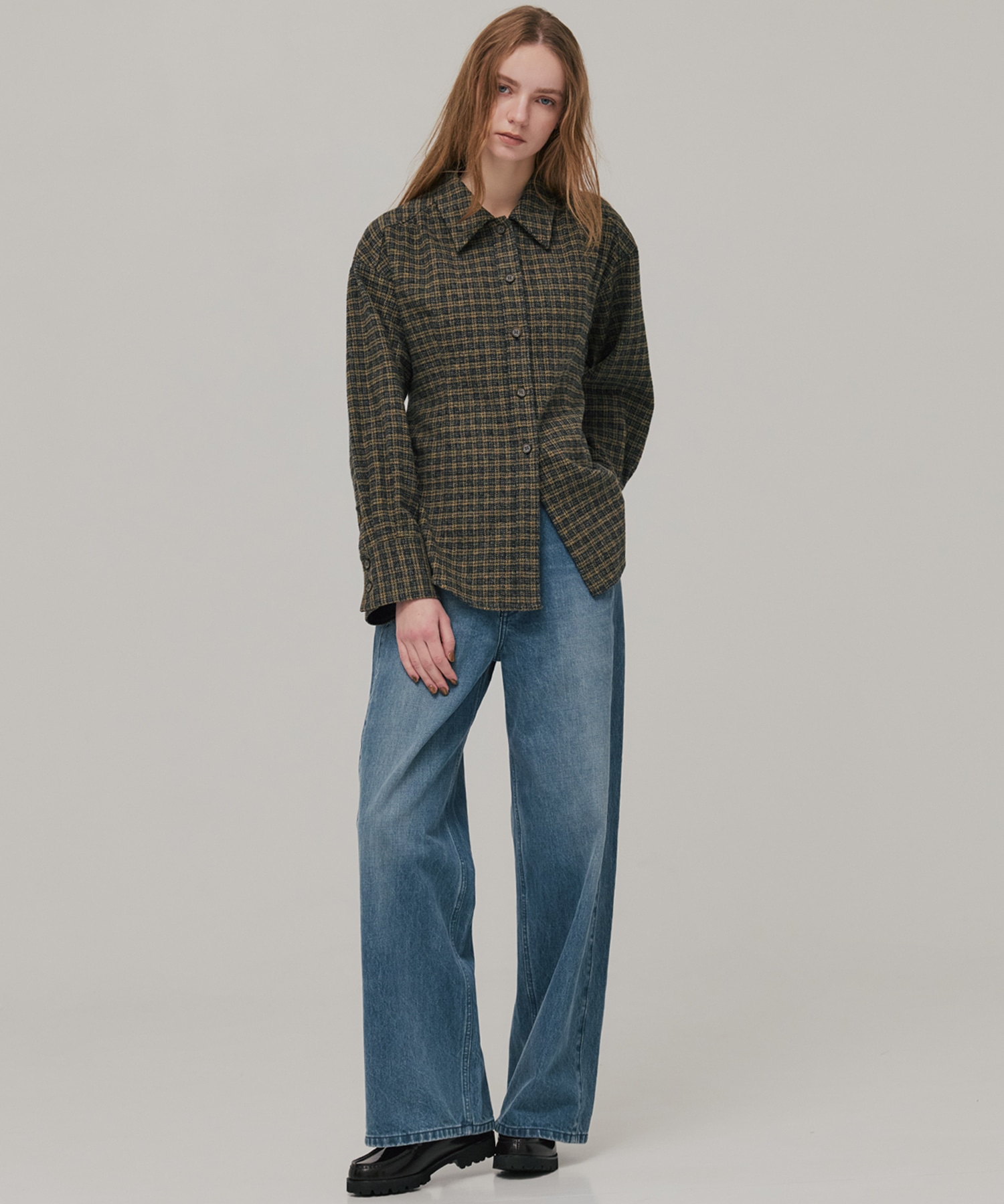 ソフトネルオーバーチェックシャツ