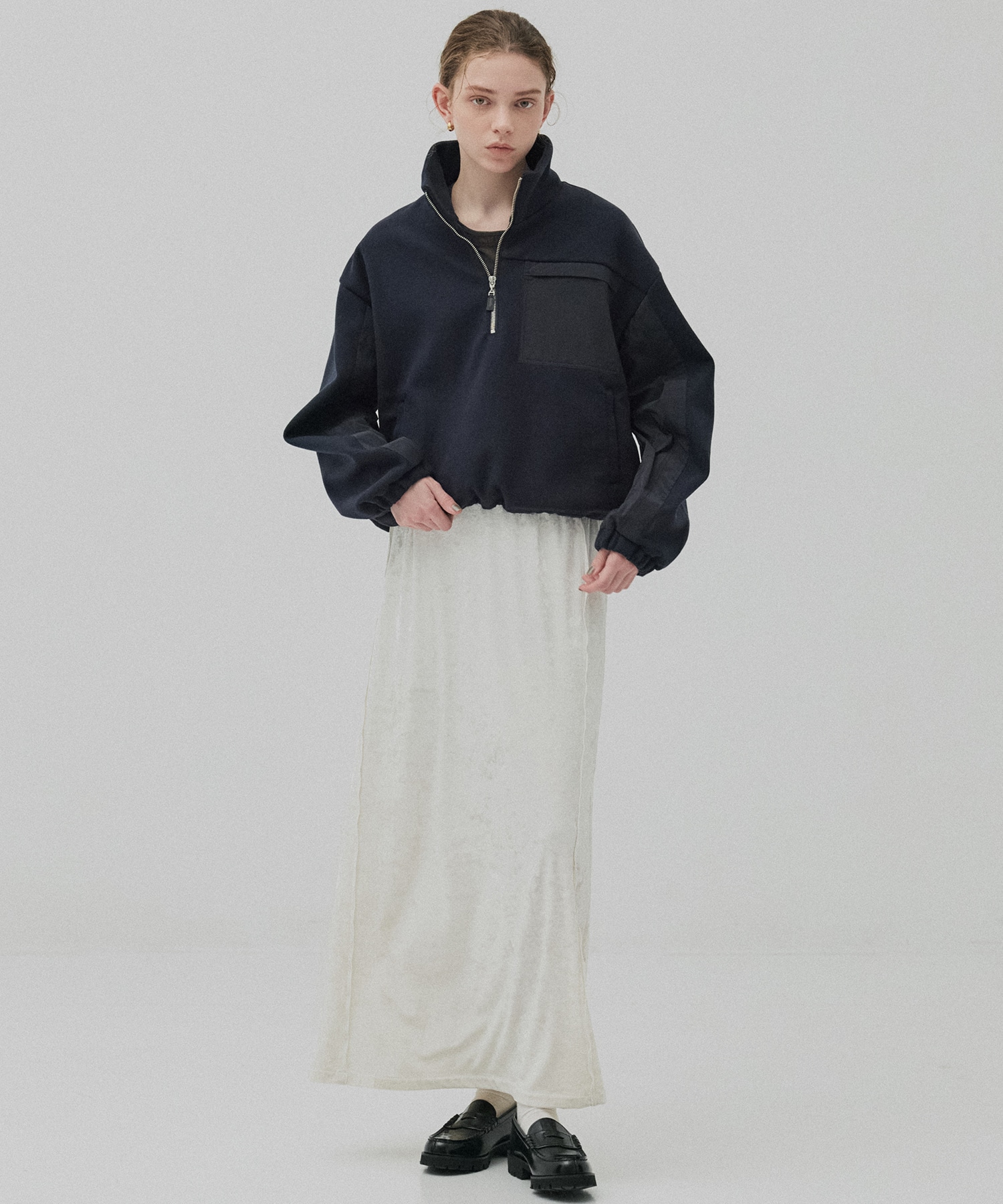 コンビハーフジッププルオーバー