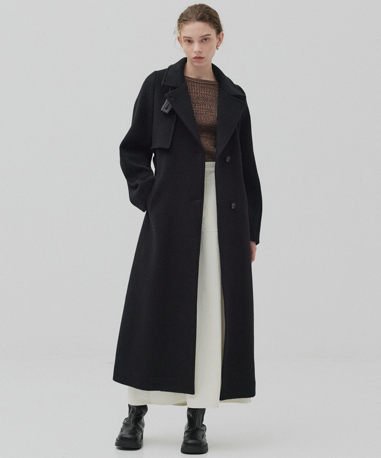 SUPER140アシメオーバーヨークコート